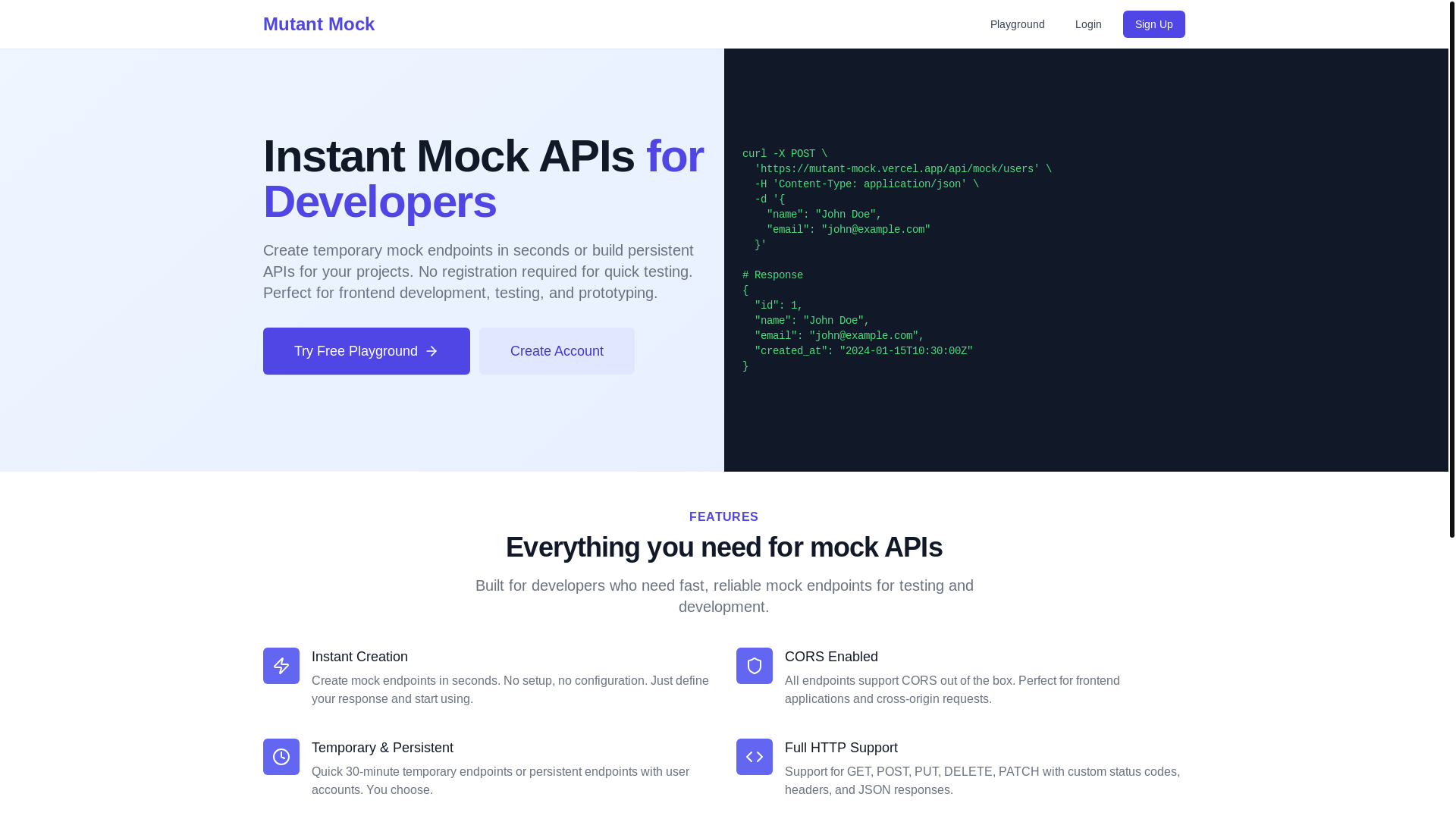 website screenshot of https://mockme.fyi/