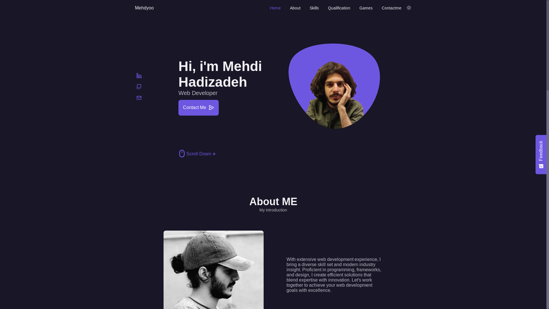 website screenshot of https://mehdihadizadeh-ir.pages.dev/