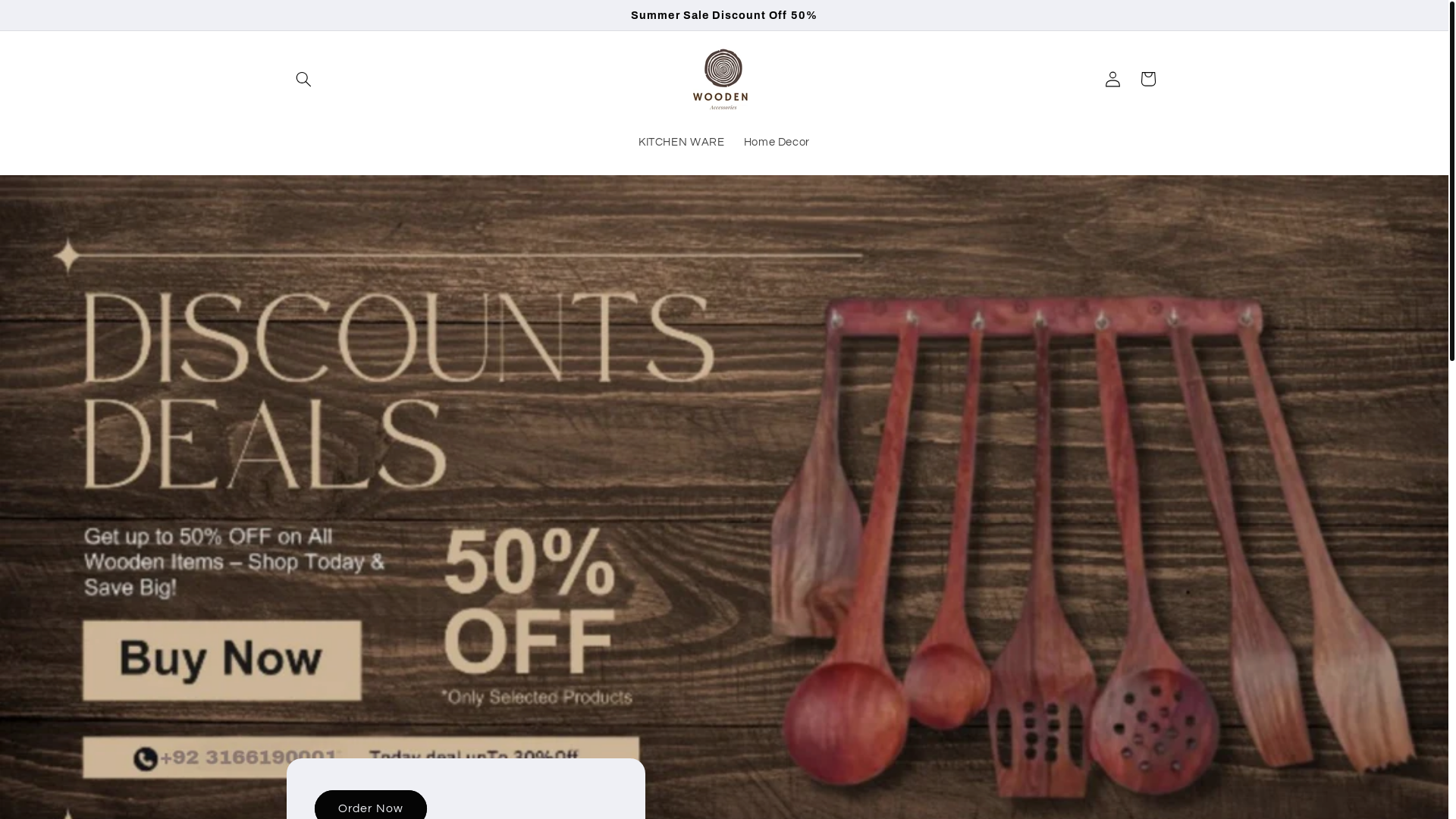 website screenshot of https://woodenaccessories.online/