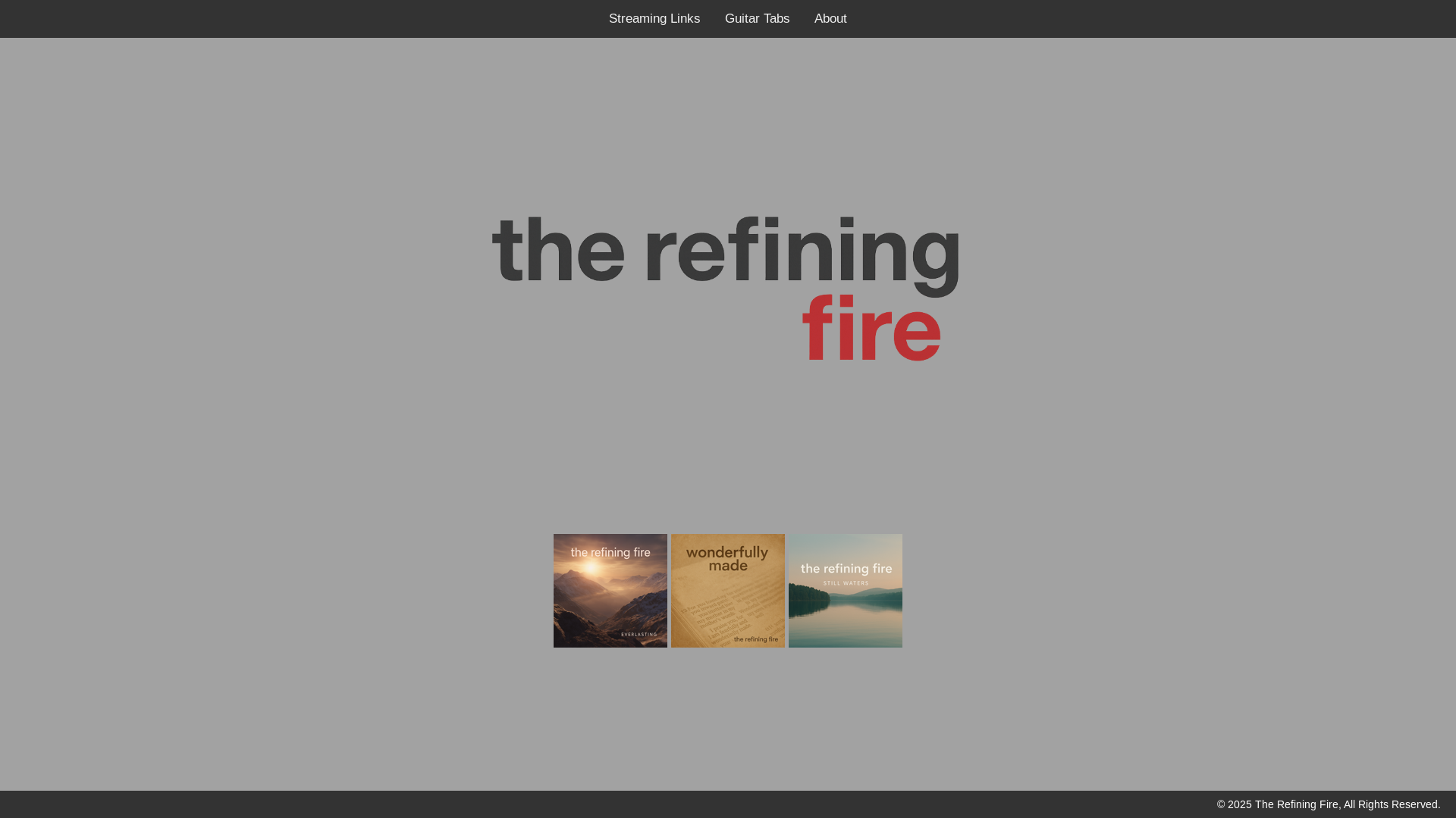 website screenshot of https://therefiningfireband.pages.dev/