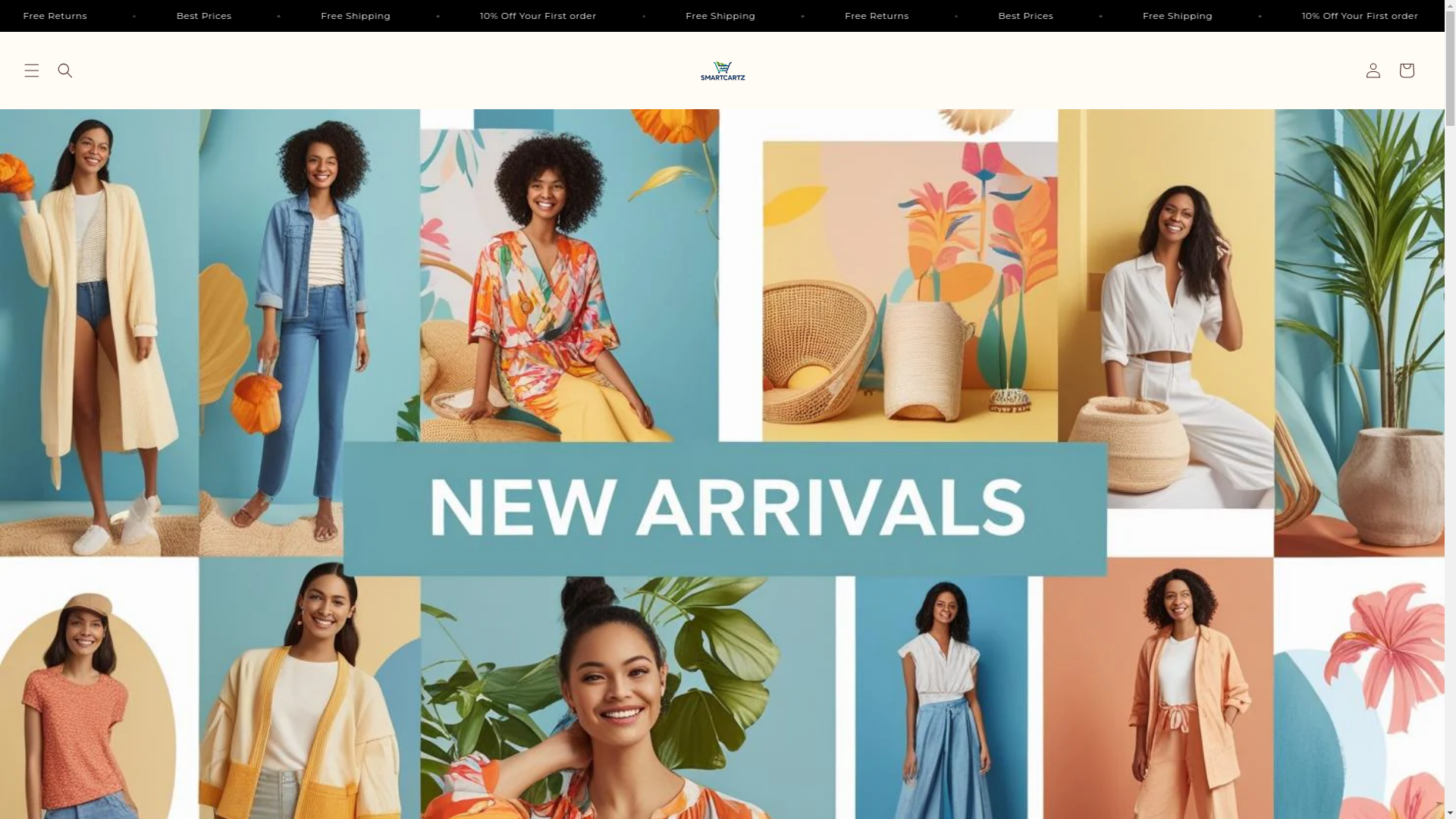 website screenshot of https://smartcartz1.shop/