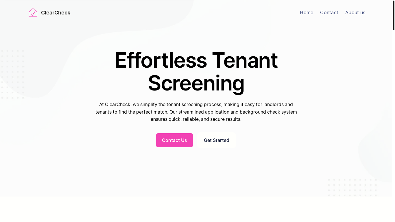 website screenshot of https://clearcheck.org/