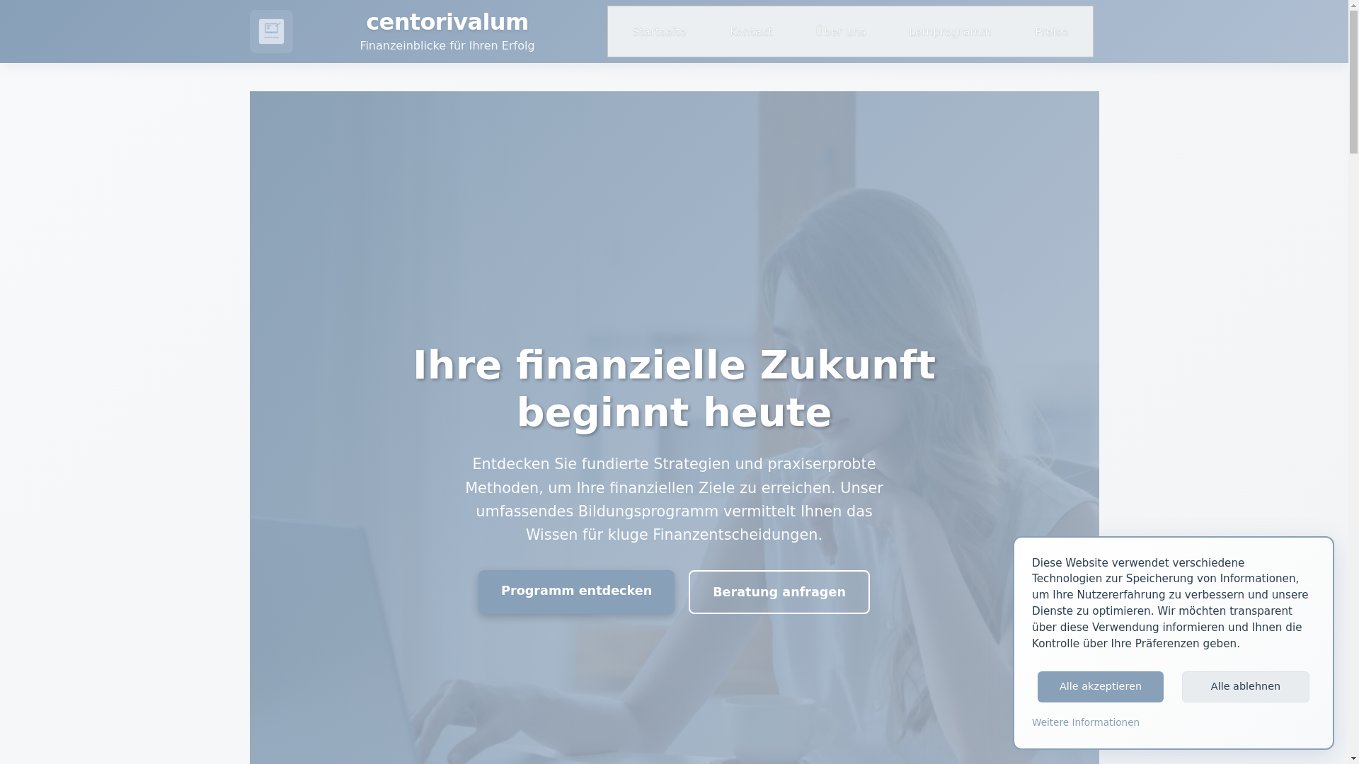 website screenshot of https://centorivalum.com