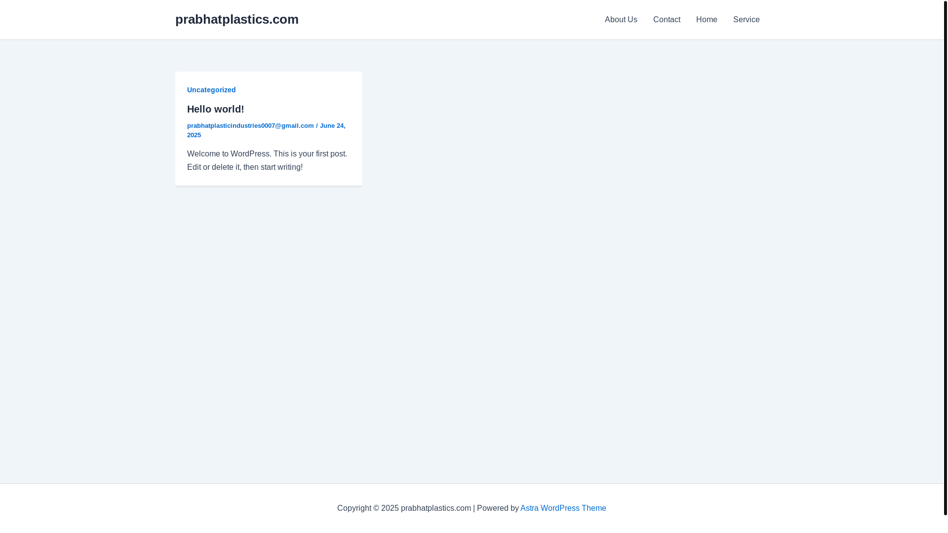 website screenshot of https://prabhatplastics.com/