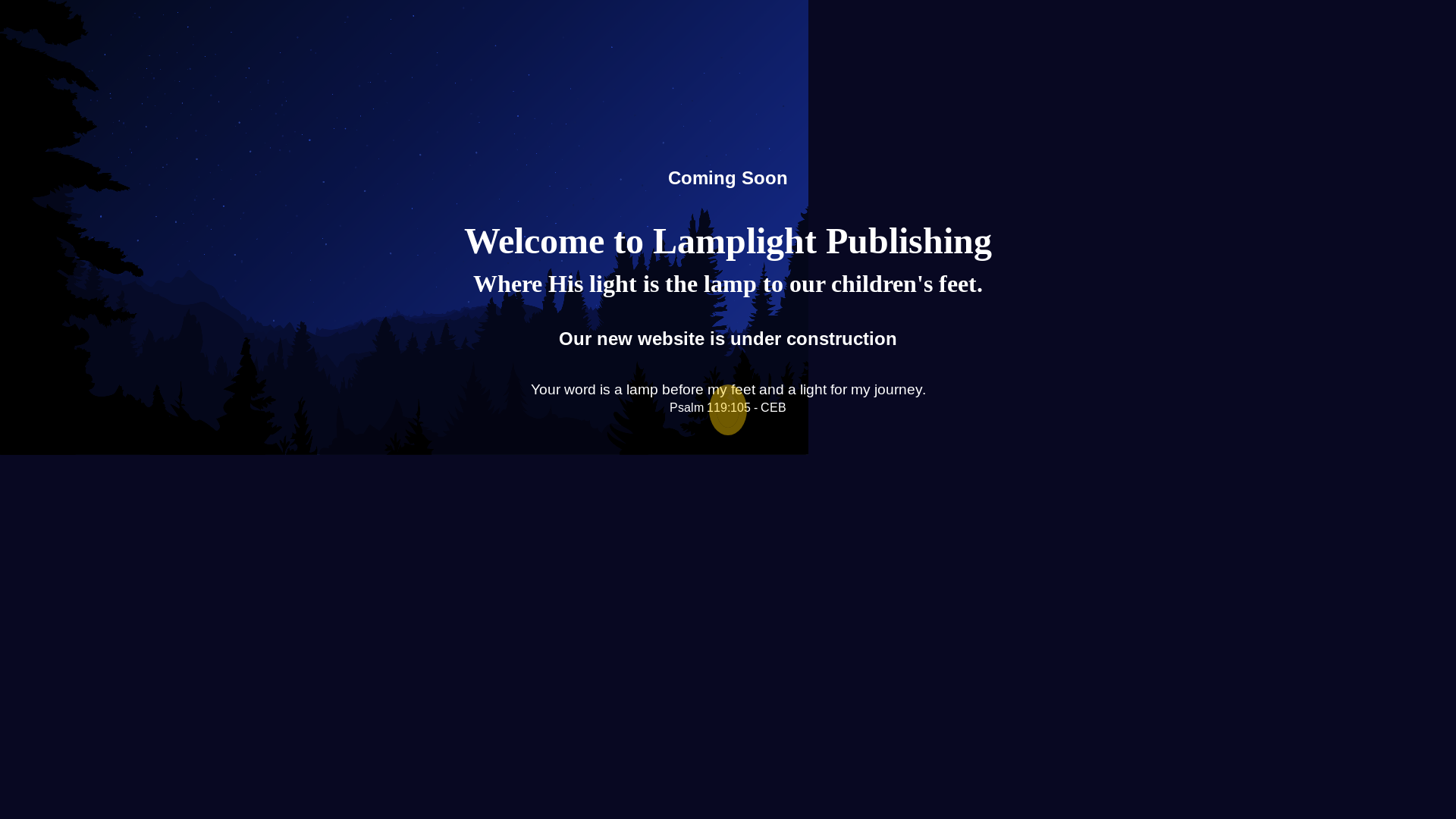 website screenshot of https://lamplight-publishing.com/