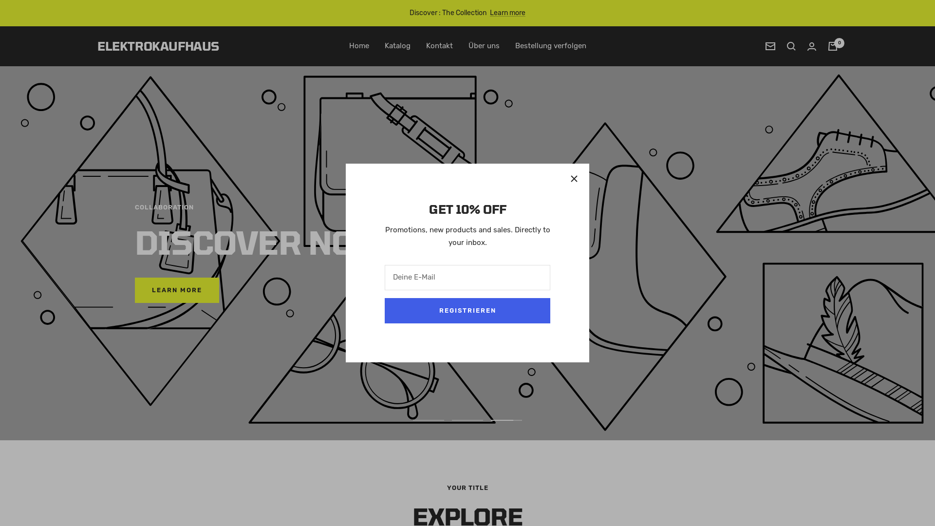 website screenshot of https://elektrokaufhaus.shop/
