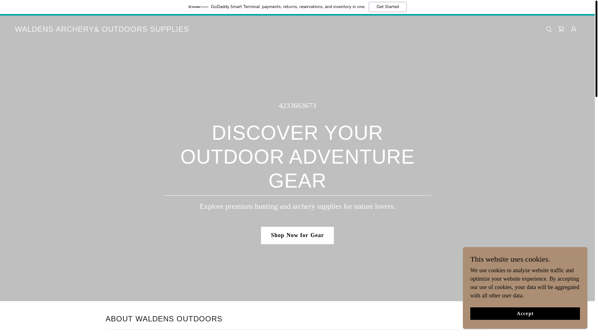 website screenshot of https://waldensarcheryoutdoorsupplies.shop/