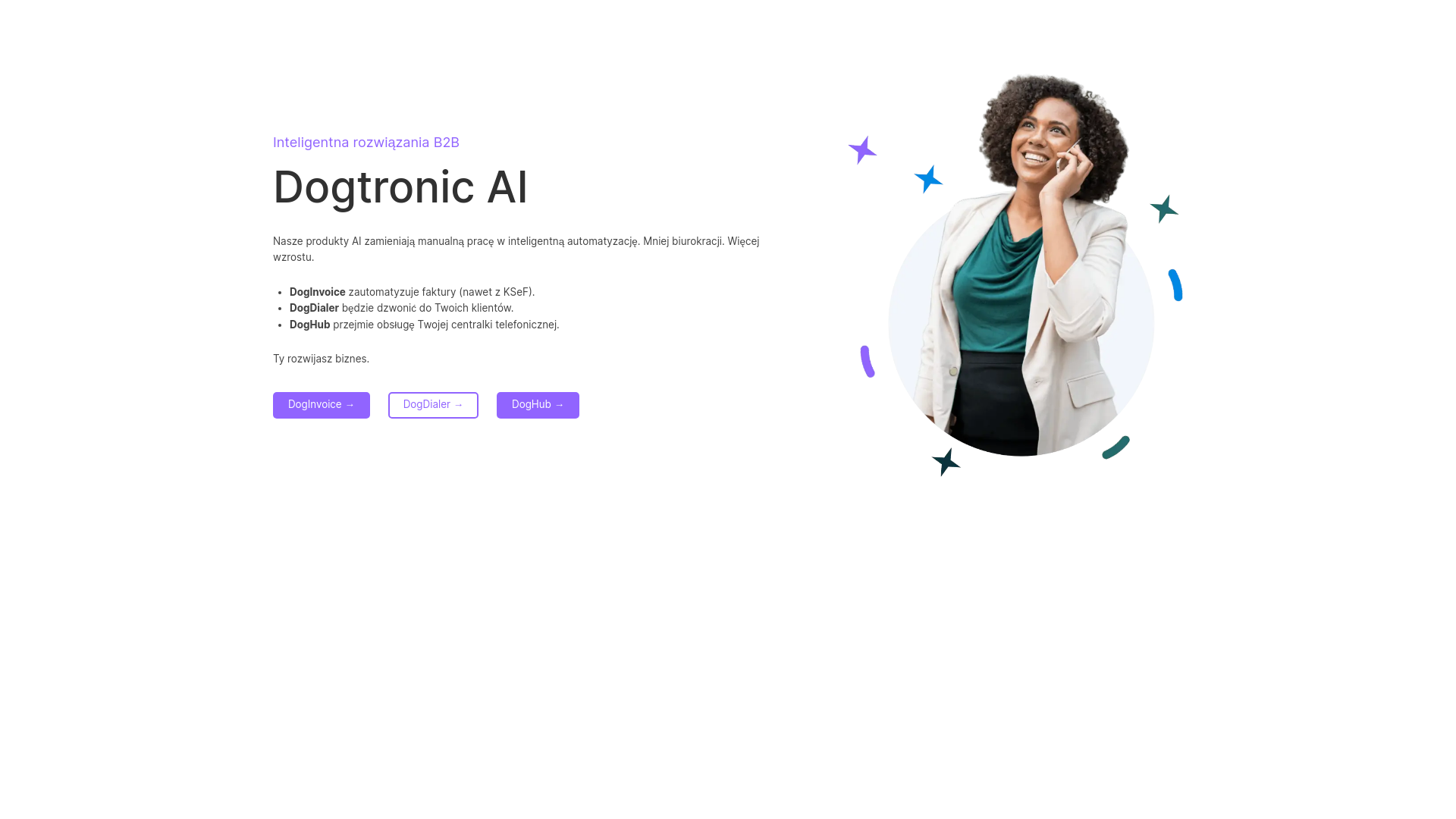 website screenshot of https://dogtronic.ai/