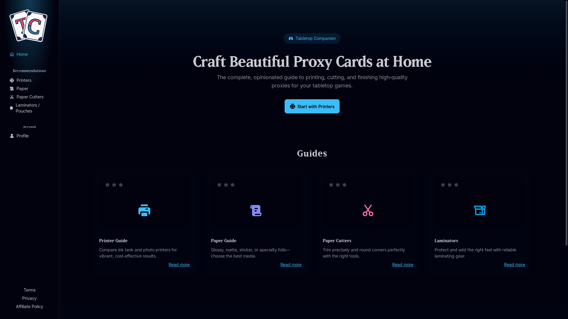 website screenshot of https://tabletop-companion-astro.pages.dev/