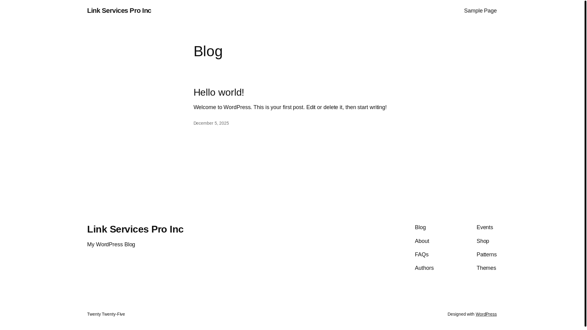 website screenshot of https://linkservicesproinc.com/