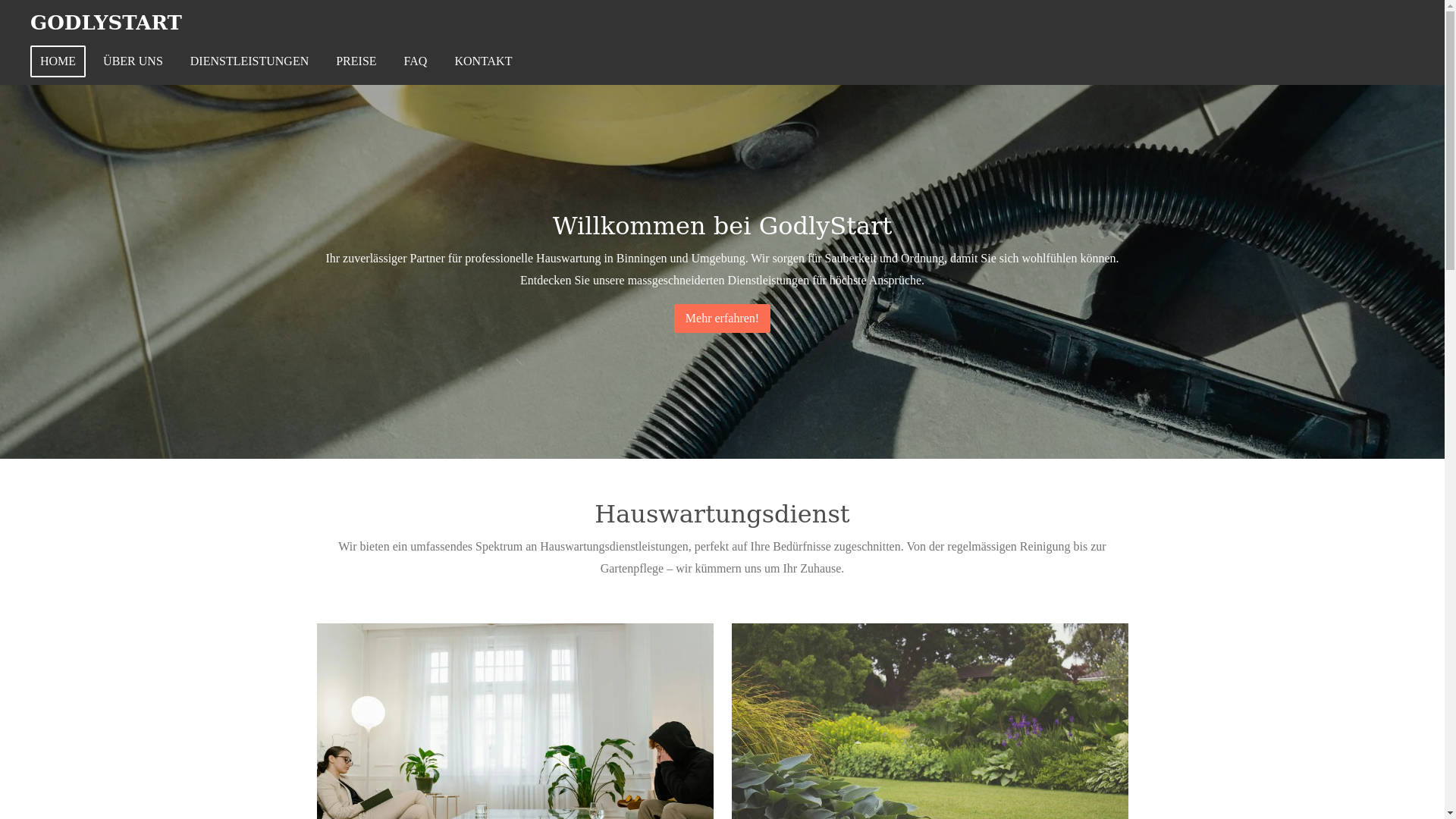 website screenshot of https://godlystart.ch/