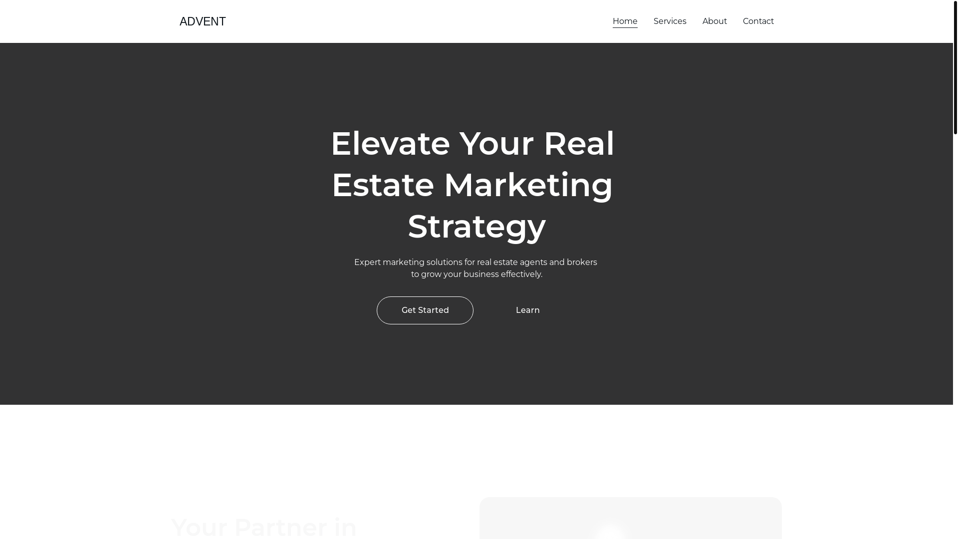 website screenshot of https://adventagency.io/