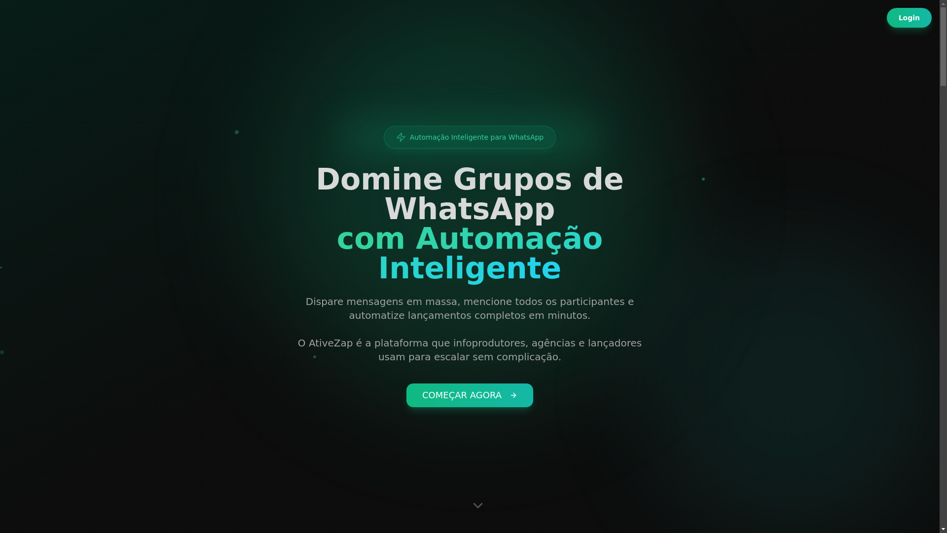 website screenshot of https://ativezap.com.br/