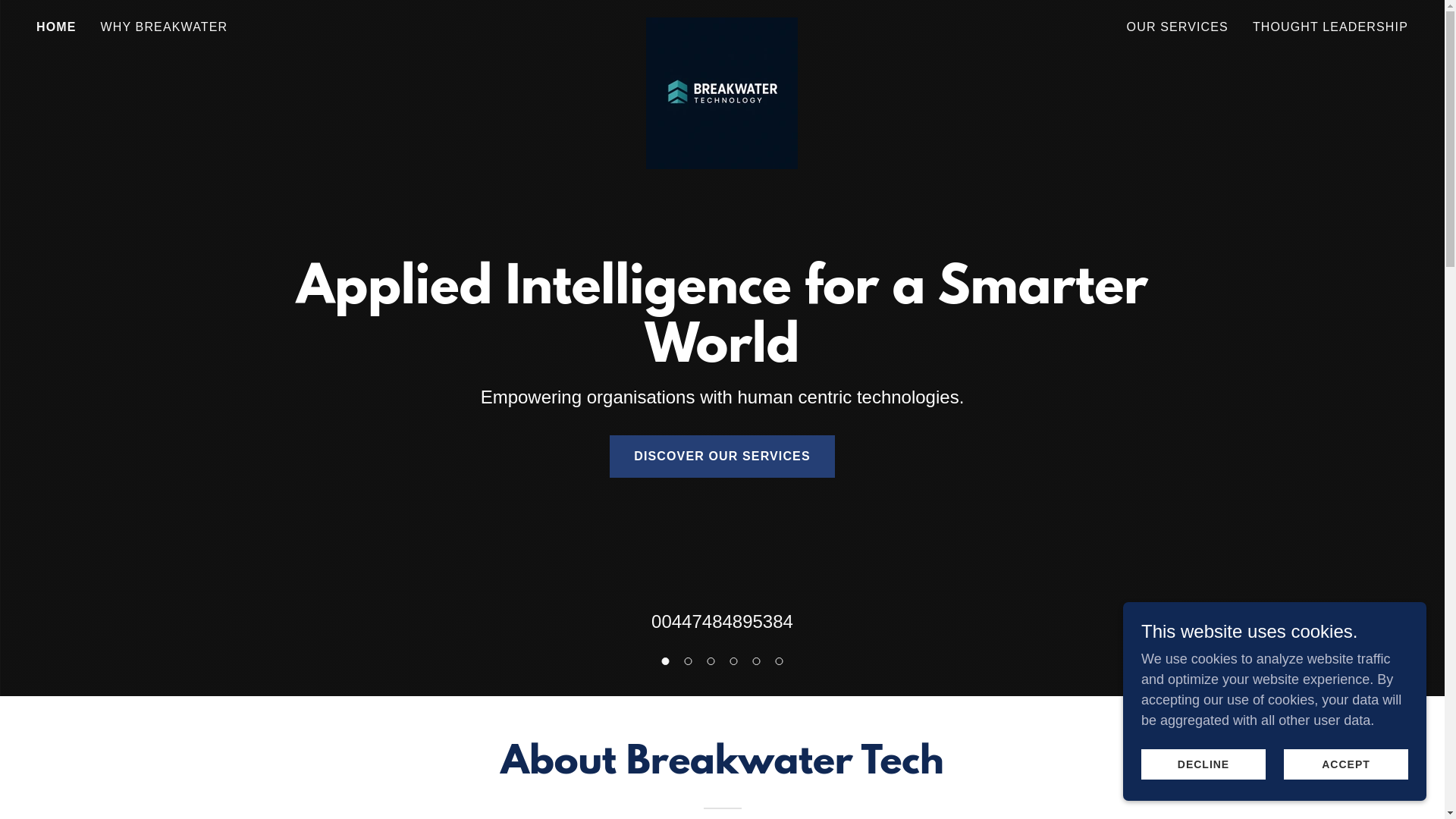 website screenshot of https://breakwater.technology/