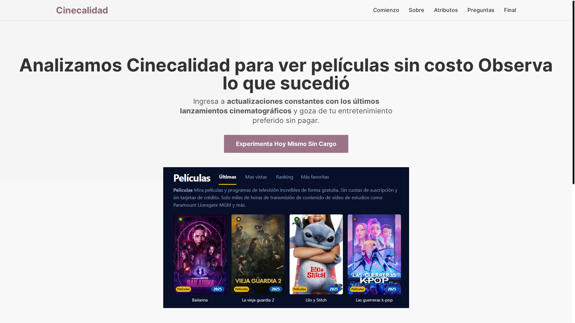website screenshot of https://cinecalidad-rwdb.pages.dev/