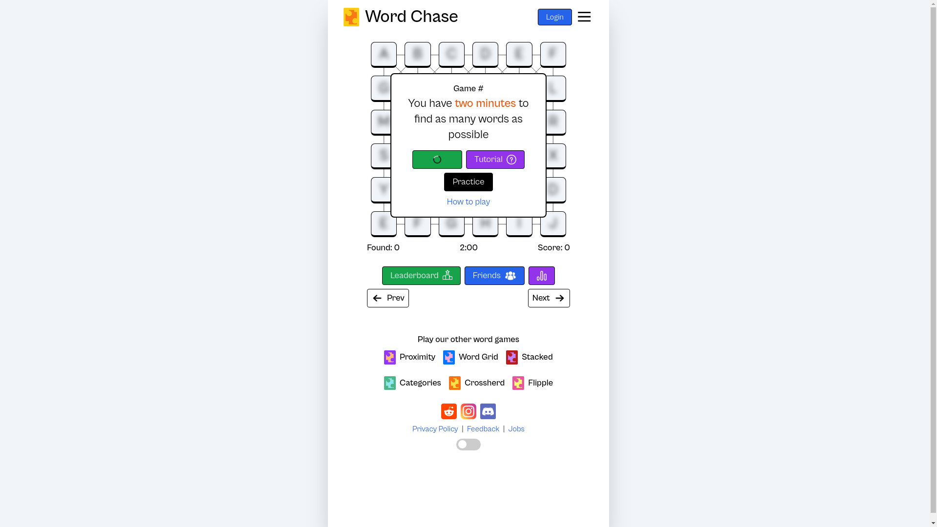 website screenshot of https://wordchase.pages.dev/
