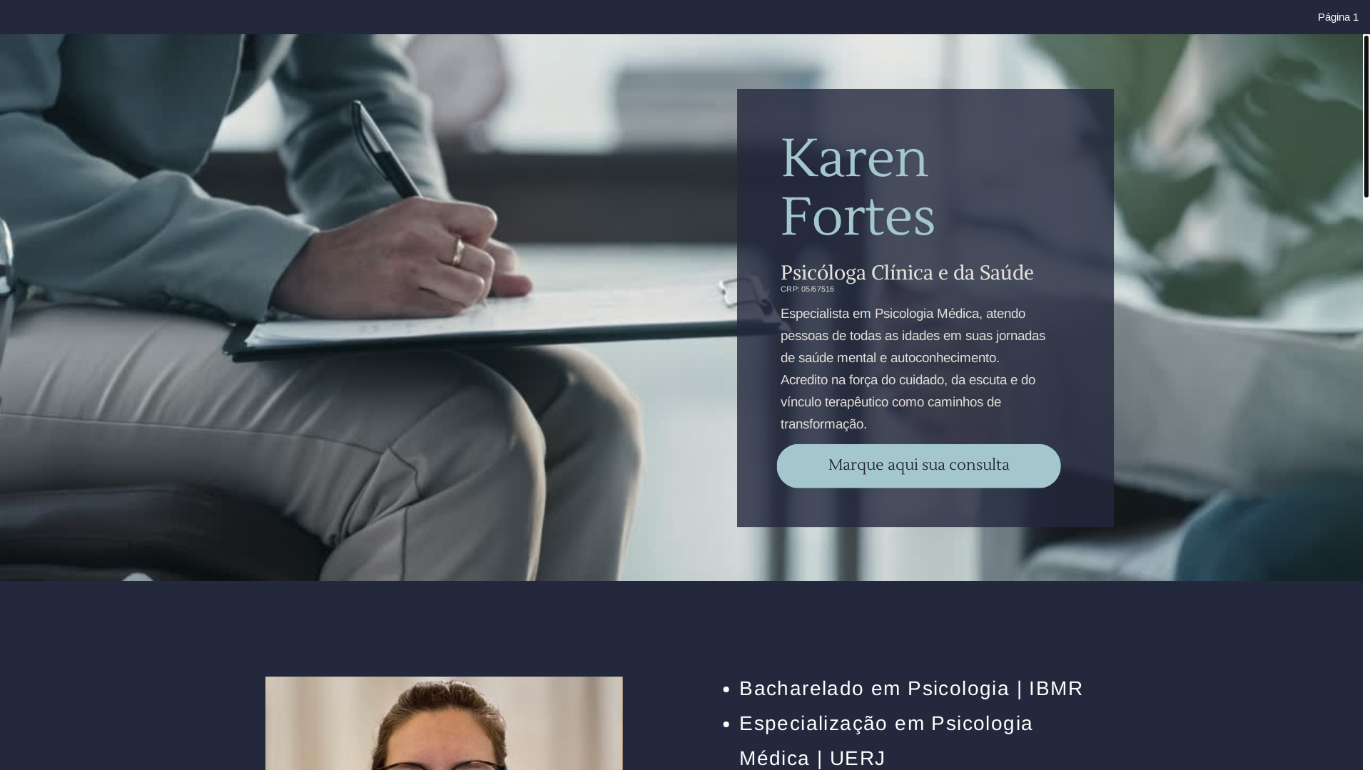 website screenshot of https://karenfortespsicologia.com/