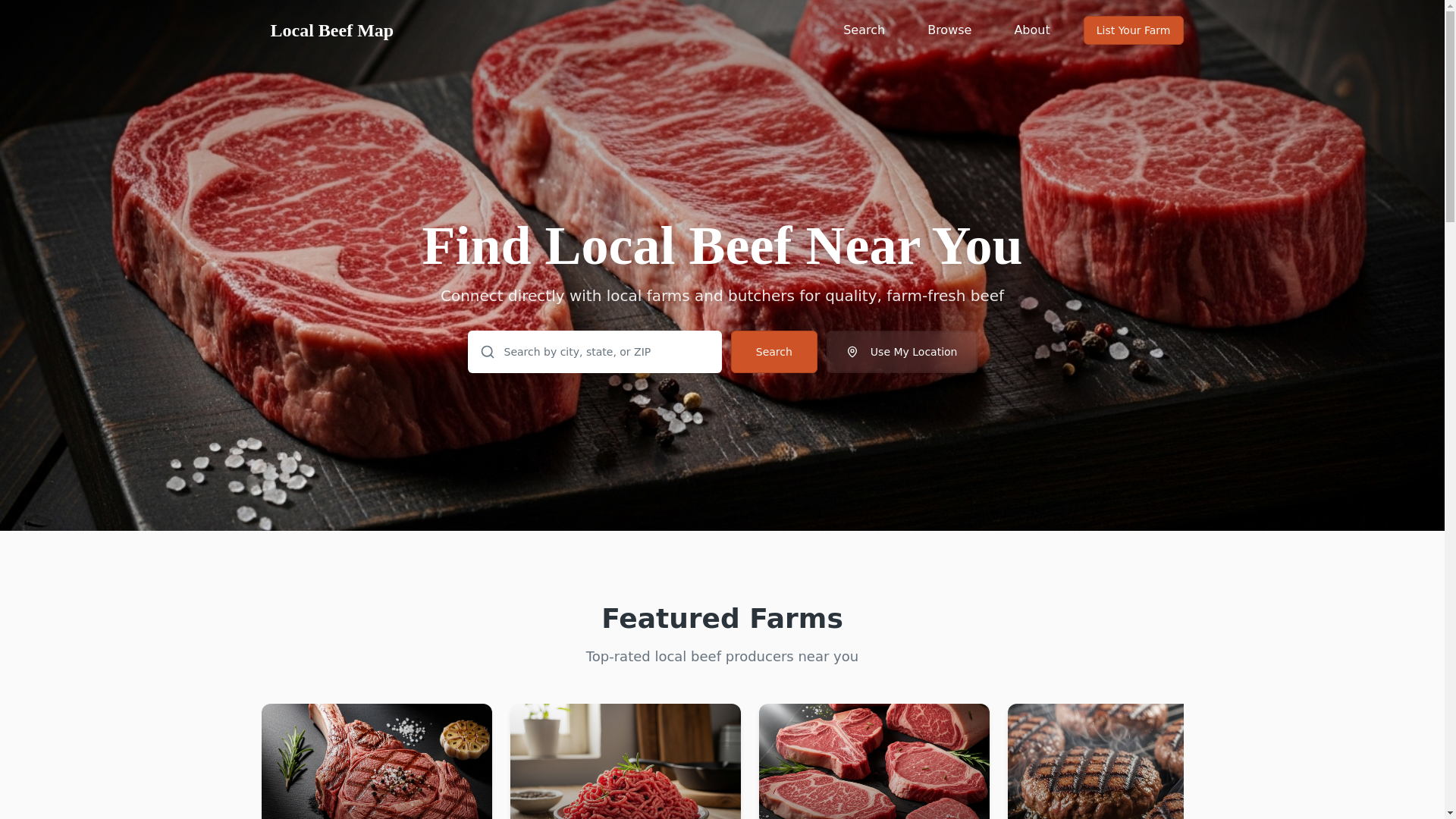 website screenshot of https://localbeefmap.com/