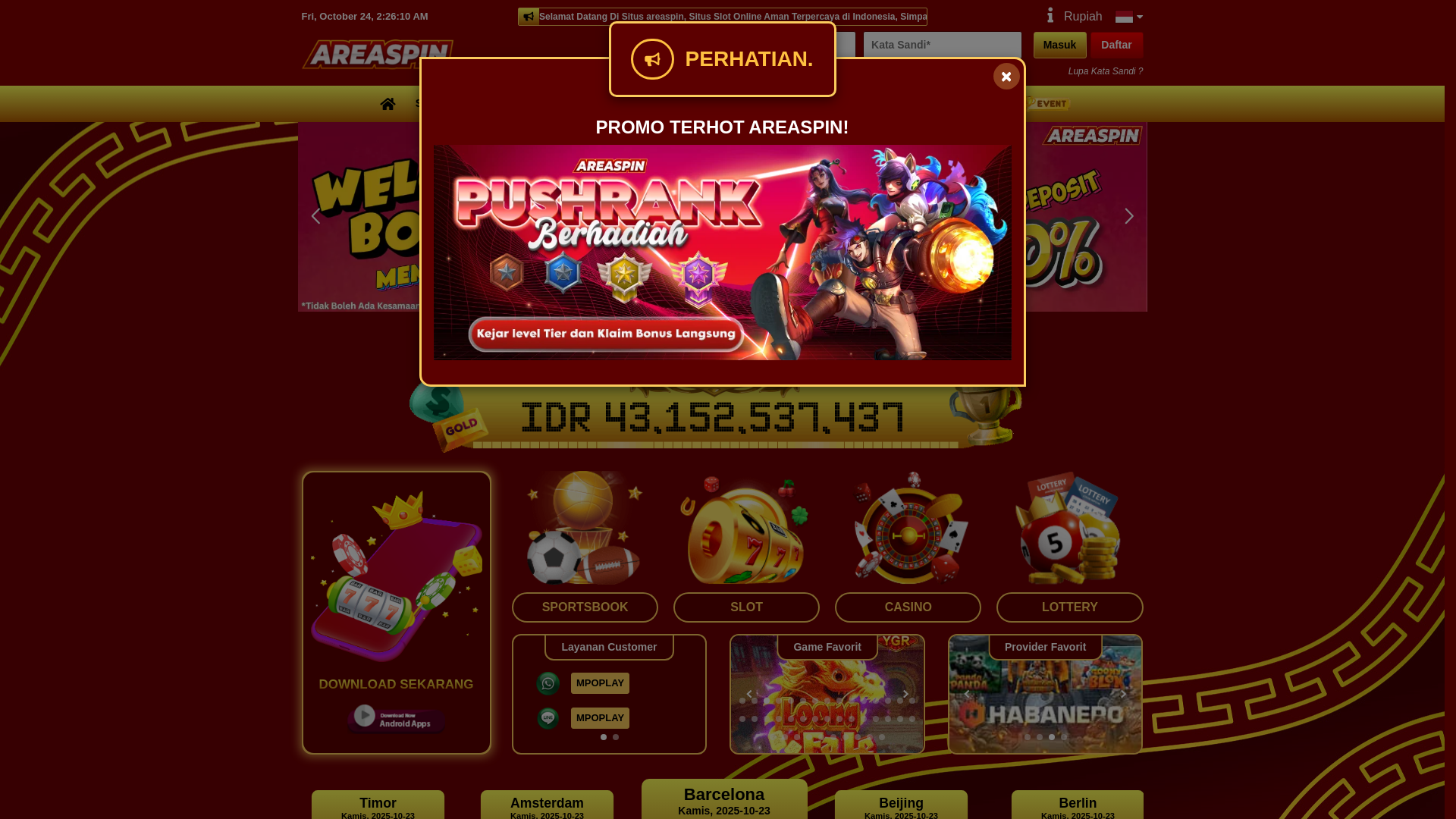 website screenshot of https://areaproperti.top/