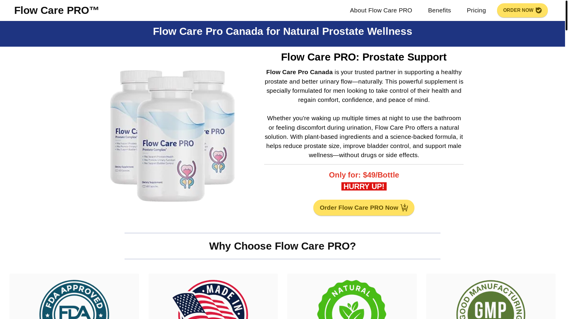 website screenshot of https://flowcare-pro.ca/
