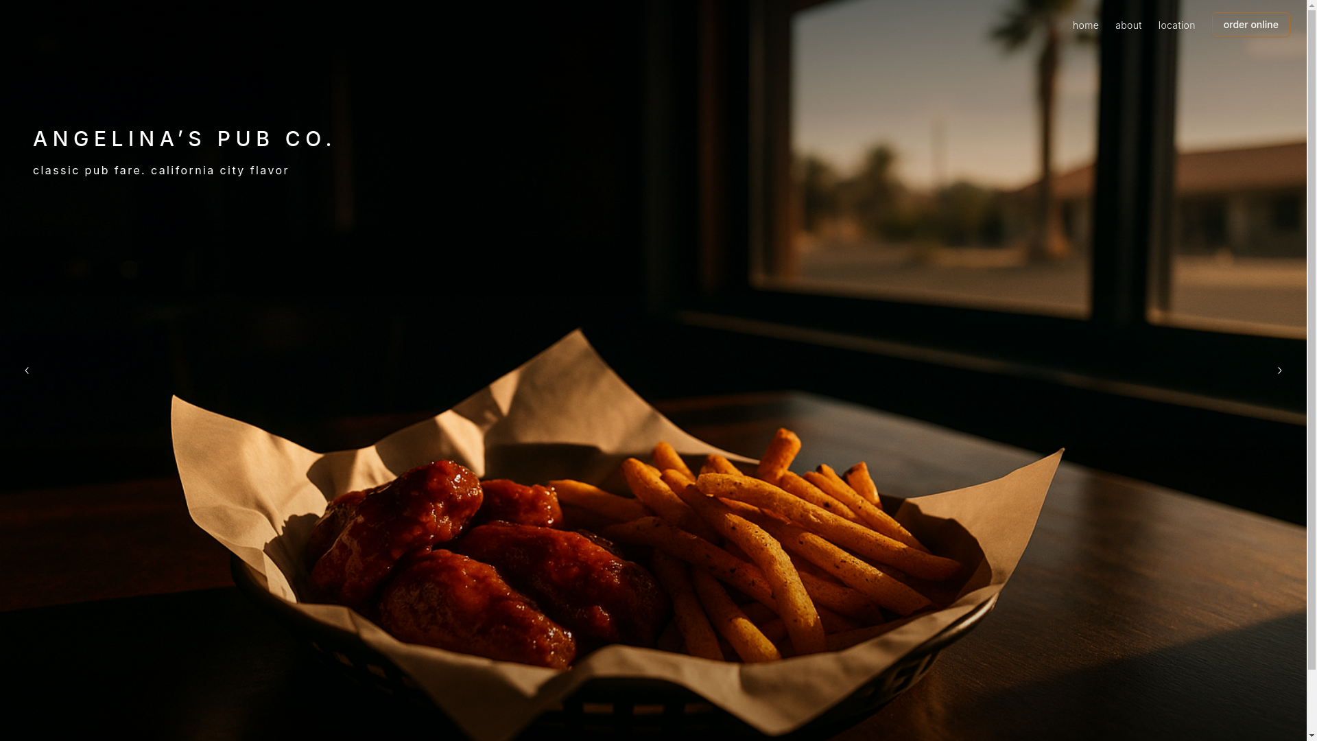 website screenshot of https://angelinas-pub.com/