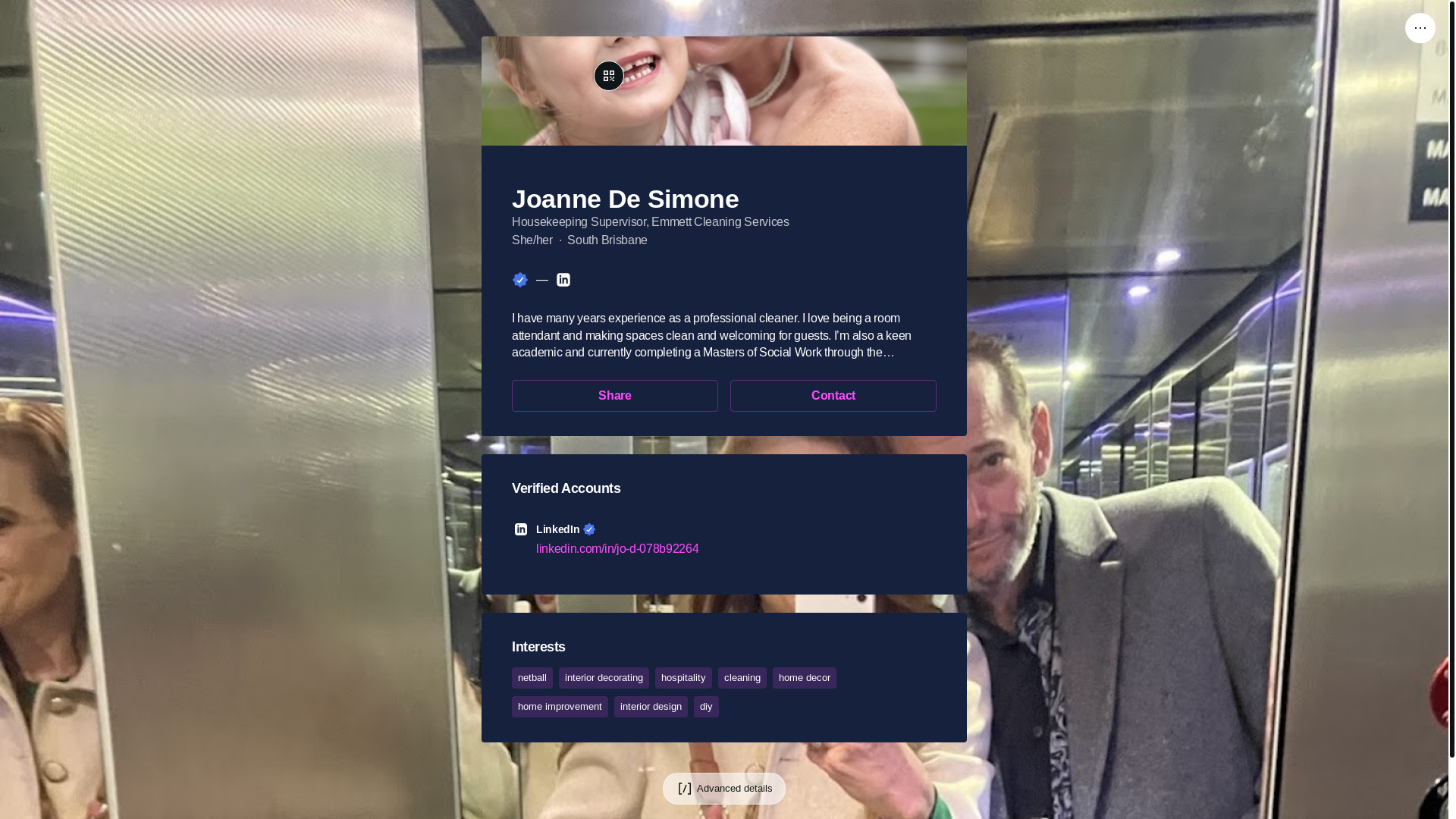 website screenshot of https://joannedesimone.link/