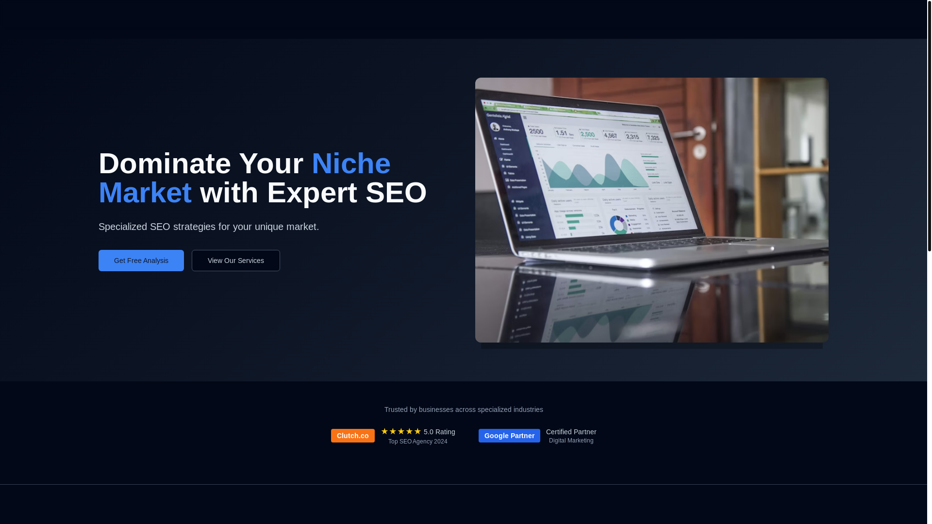 website screenshot of https://nicheseo.io/