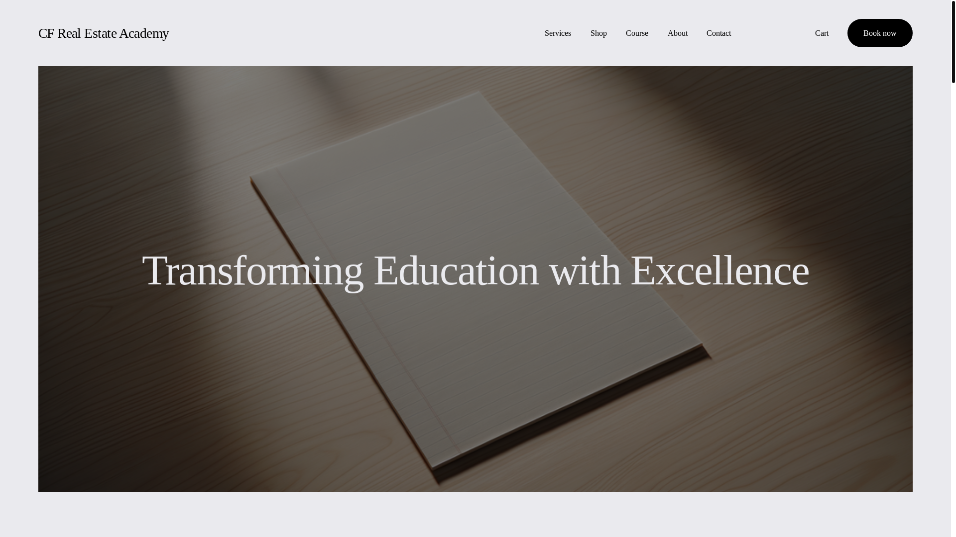 website screenshot of https://cfrealestateacademy.com/