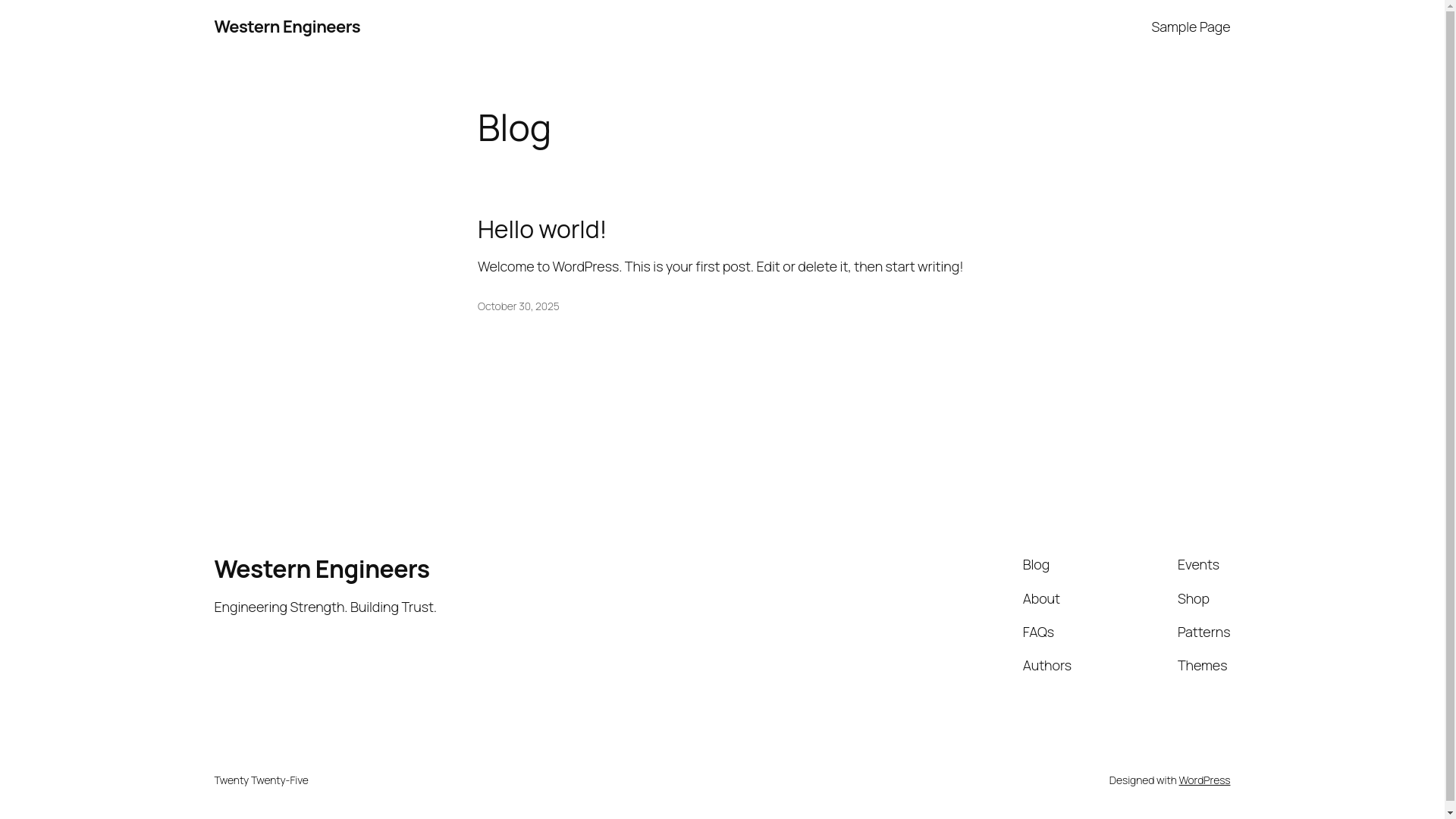 website screenshot of https://westernengineers.co.zw/