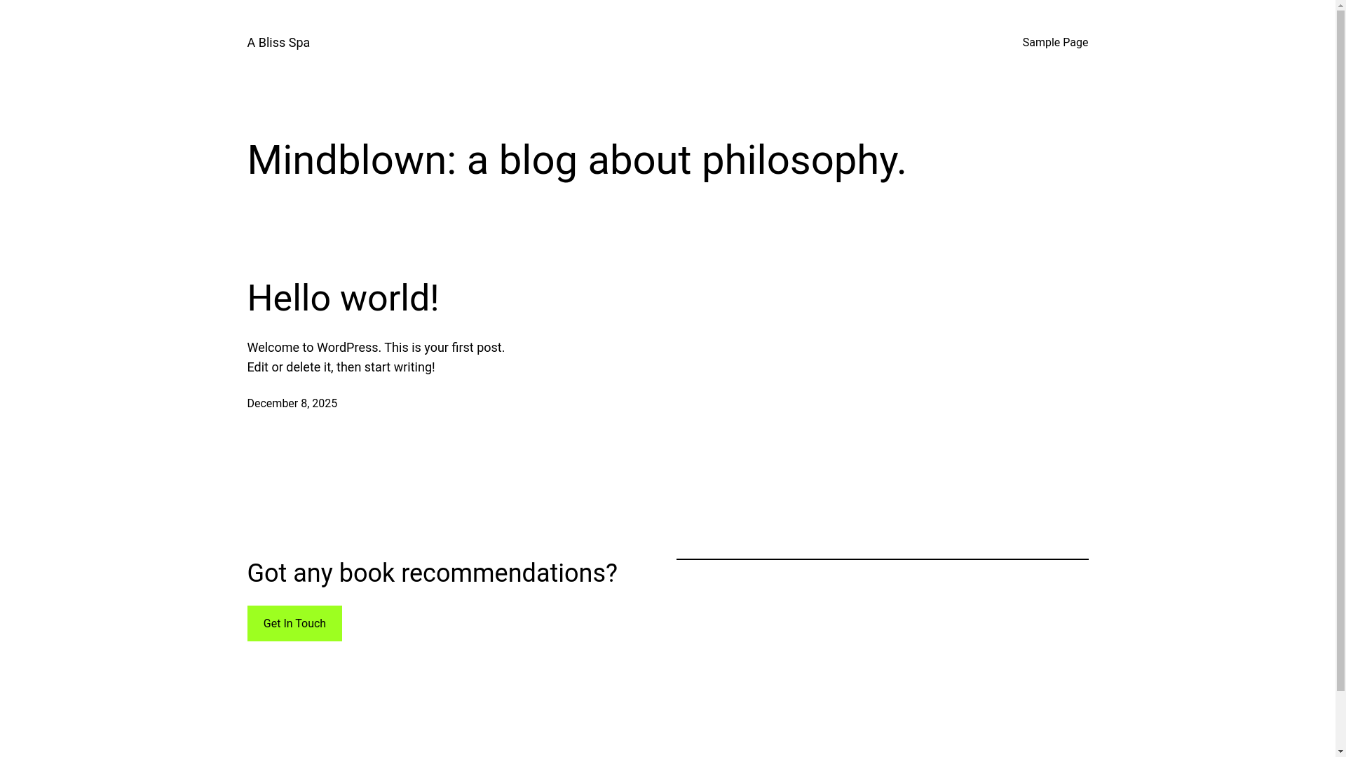 website screenshot of https://ablissspa.com/