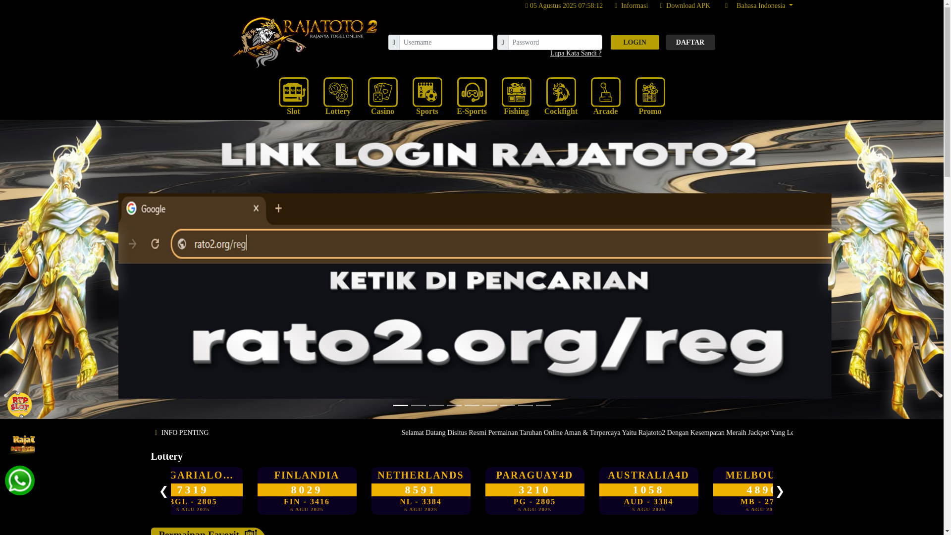 website screenshot of https://rajatoto2cabang.com/