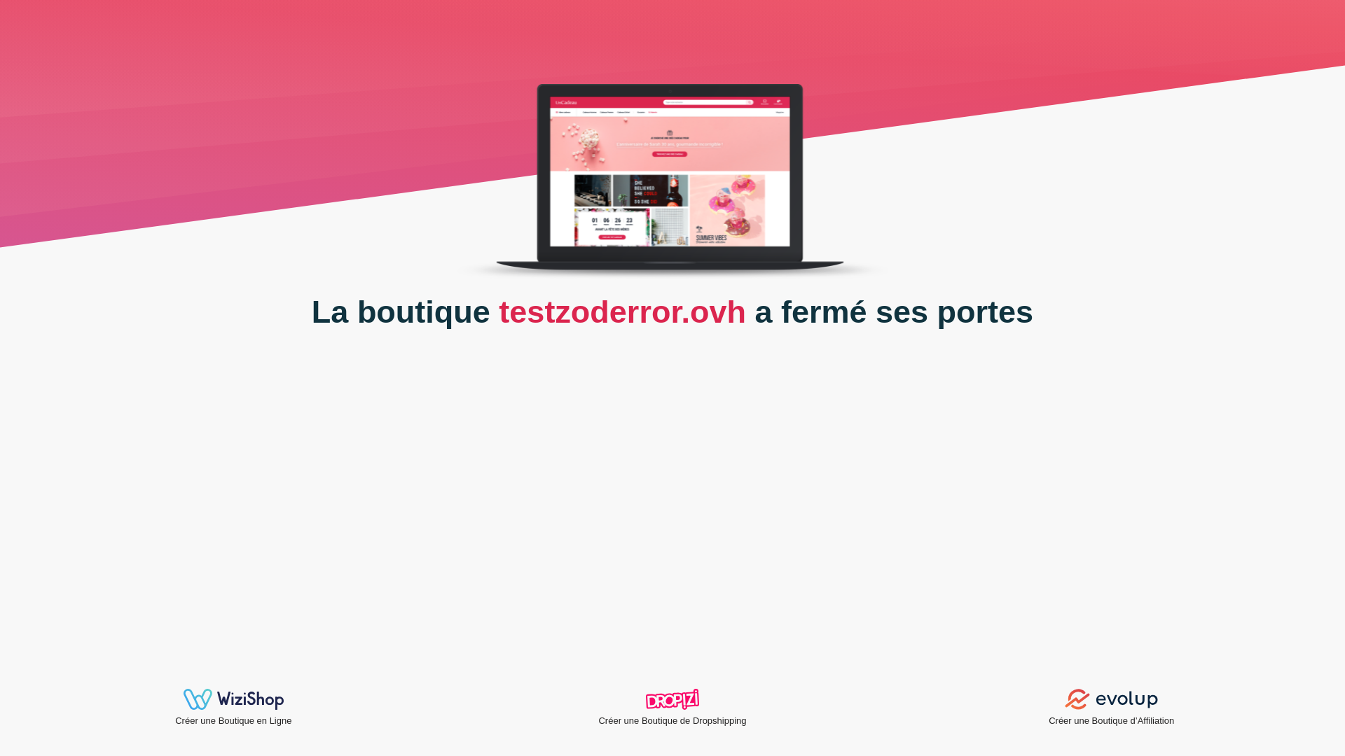 website screenshot of https://testzoderror.ovh/