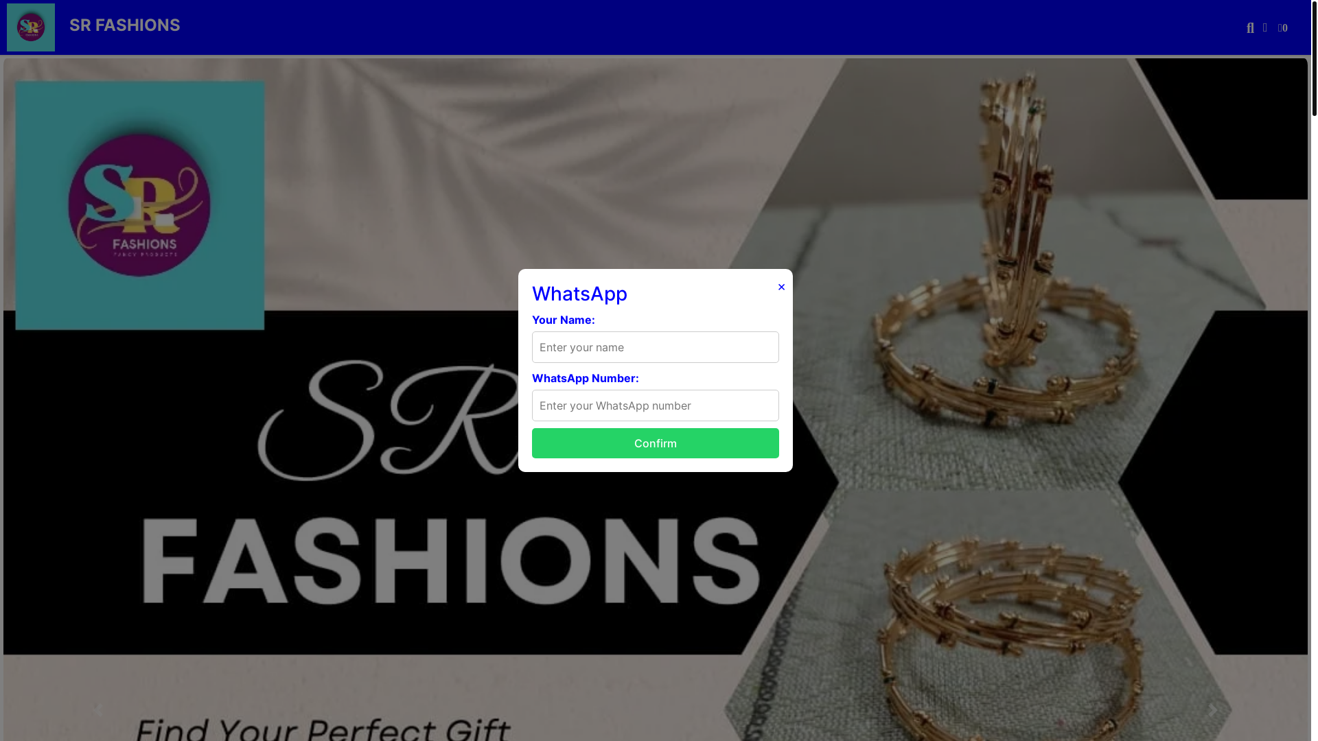 website screenshot of https://srfashionsmadurai.in/
