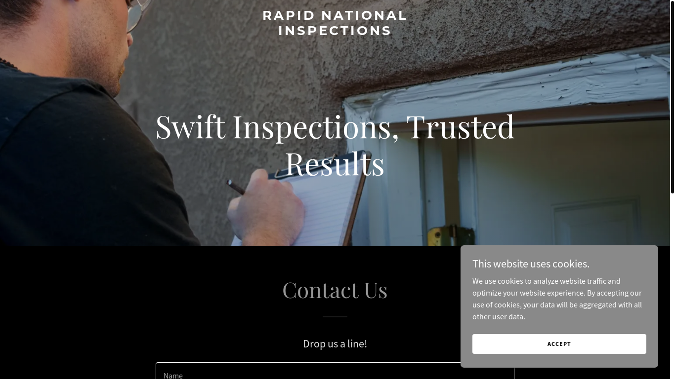 website screenshot of https://rapidnationalinspections.com/