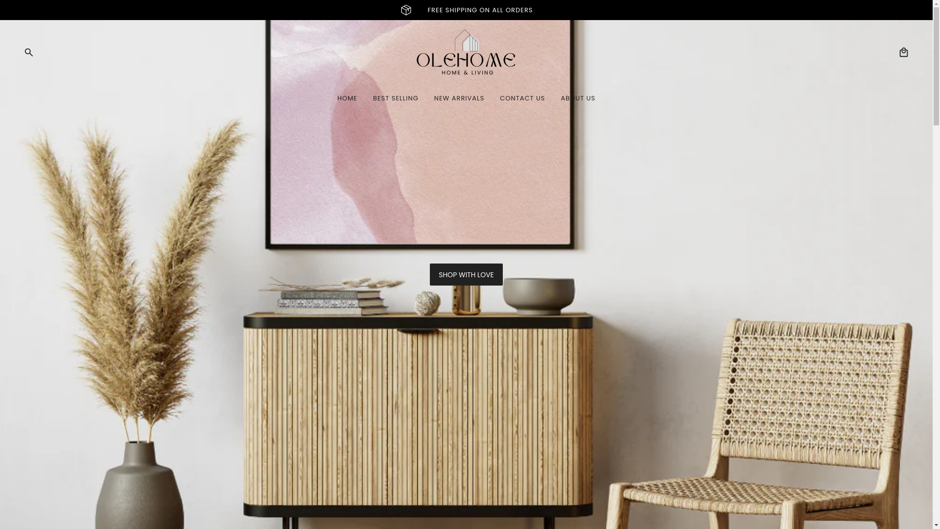 website screenshot of https://olehome.shop/