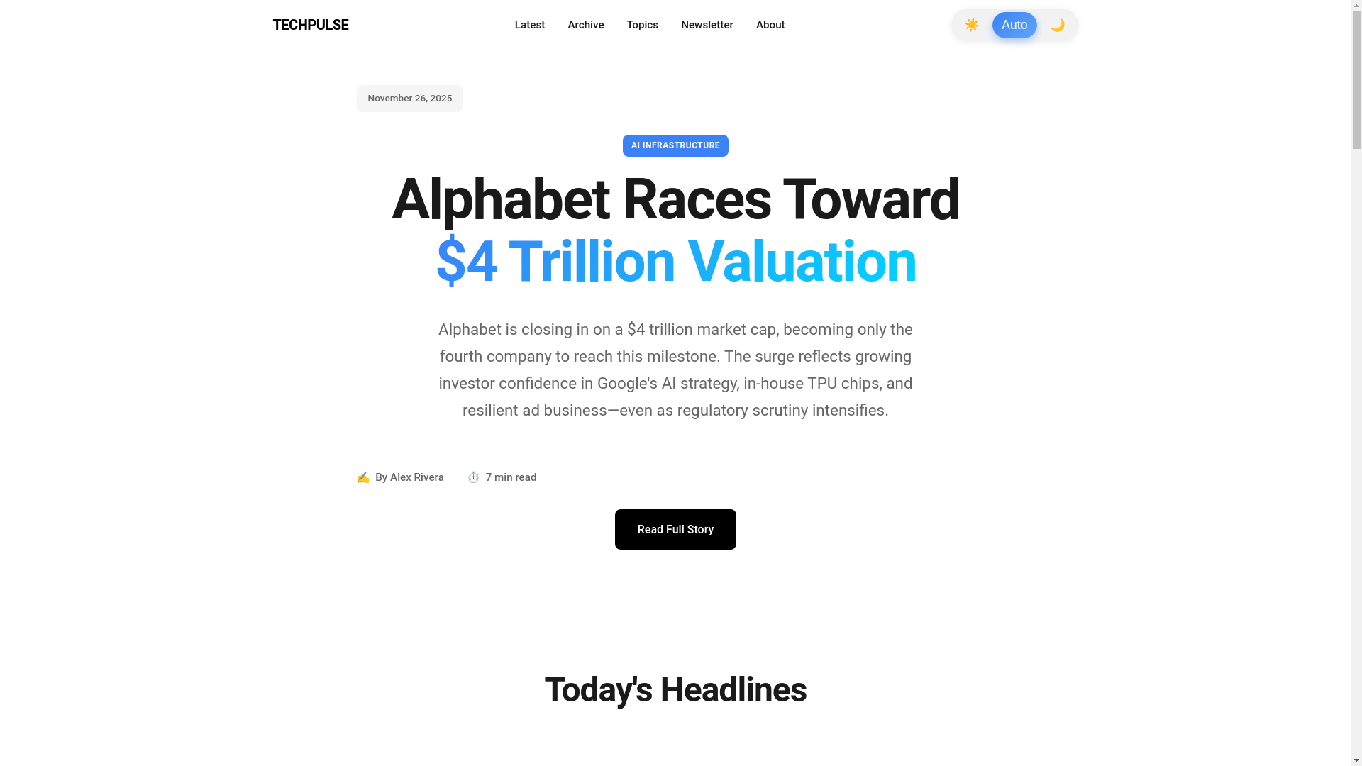 website screenshot of https://techpulse-blog.pages.dev/