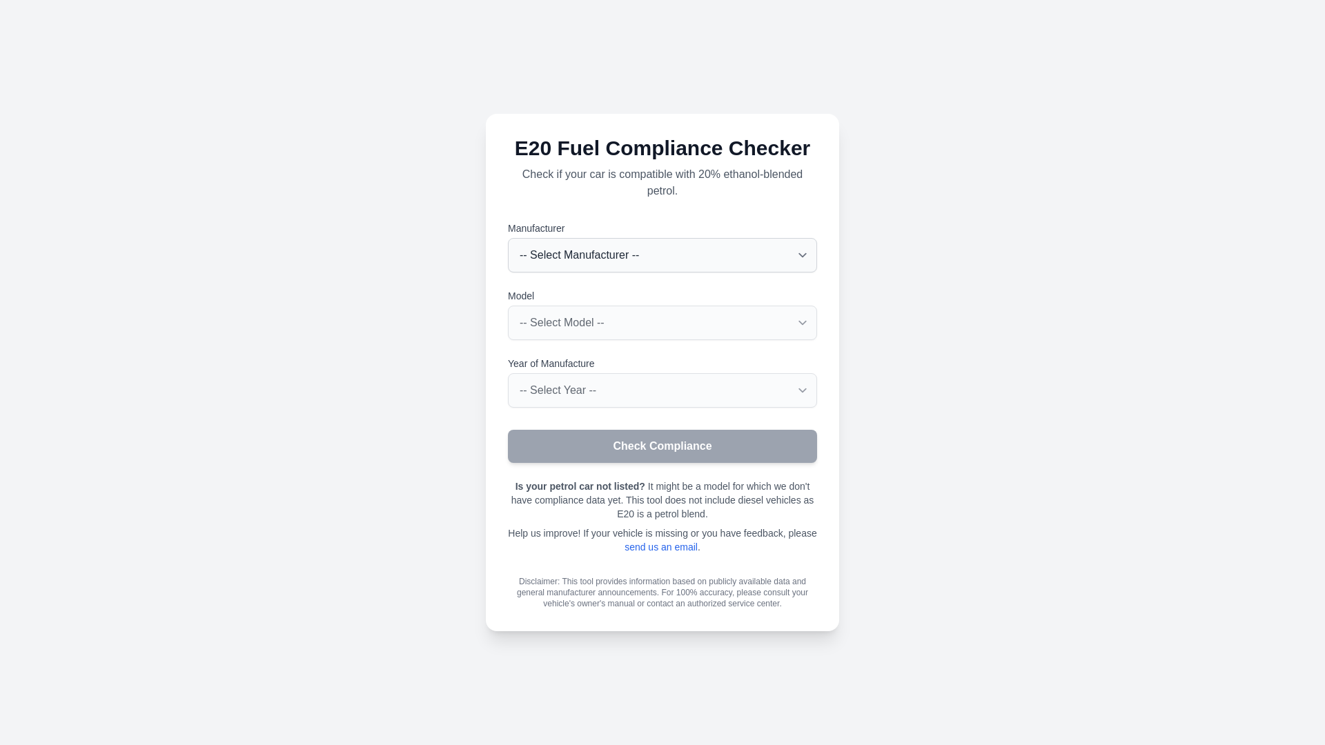 website screenshot of https://checkyourcar.in/