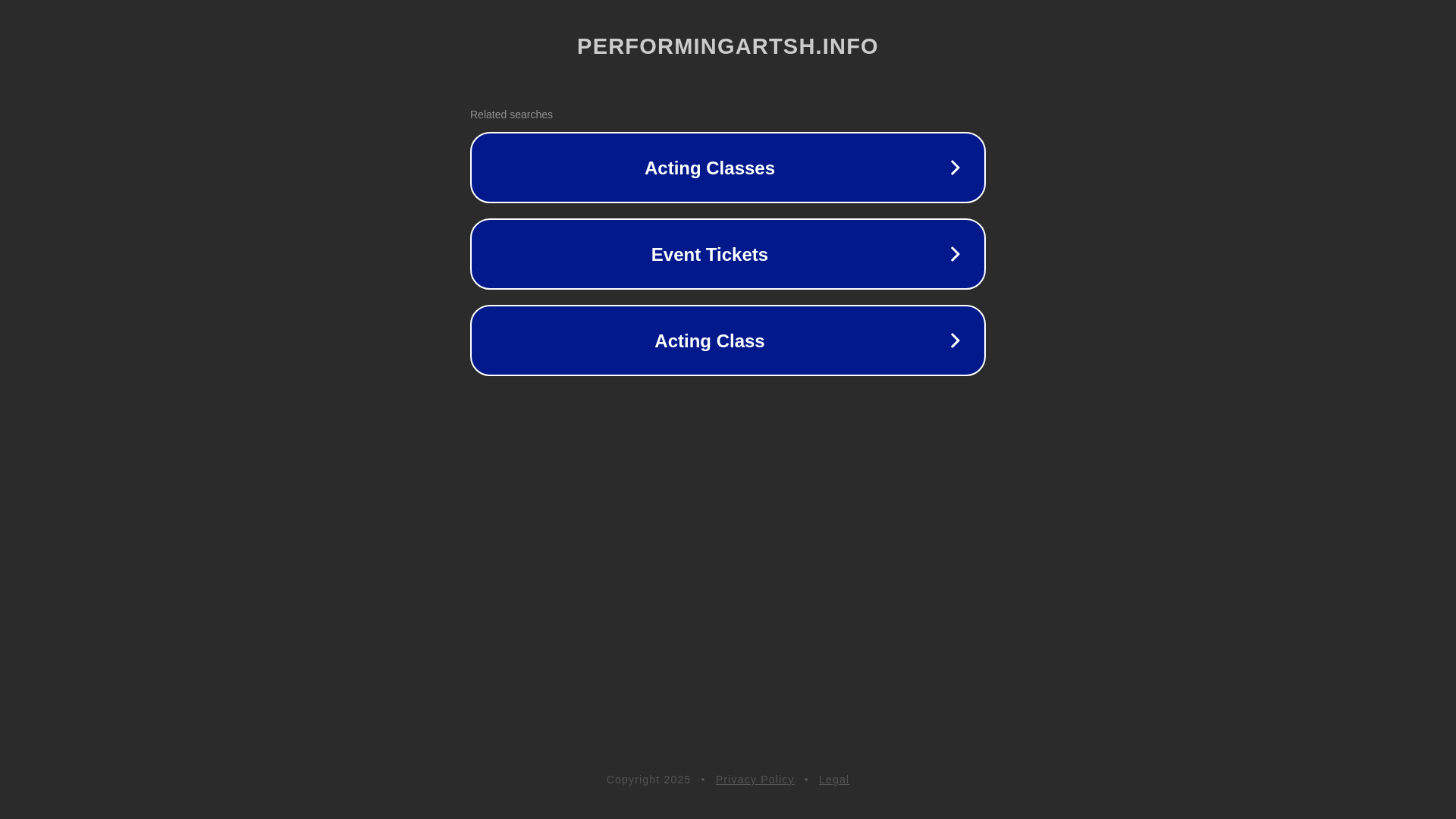 website screenshot of https://performingartsh.info/