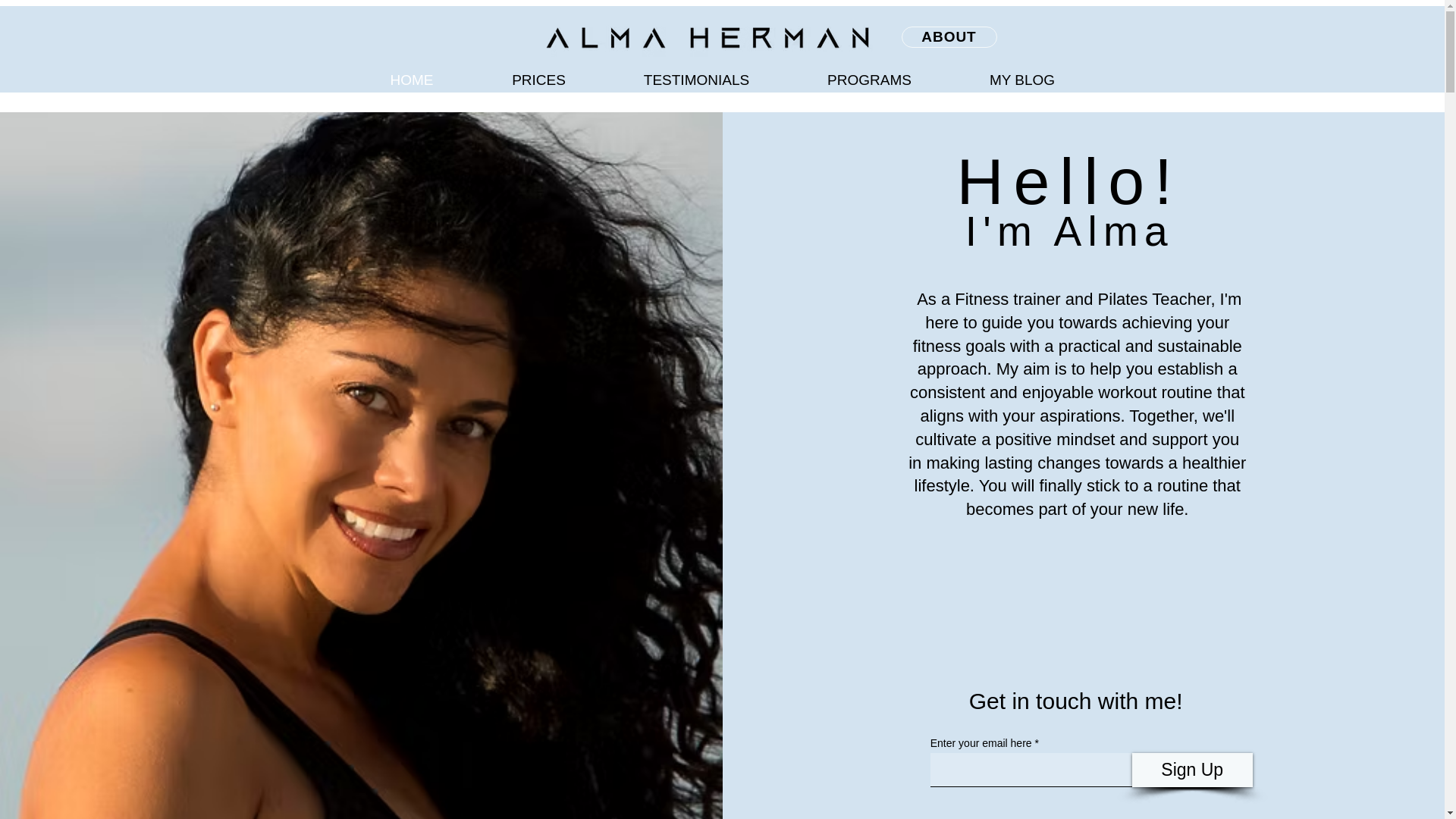 website screenshot of https://alma.fitness/