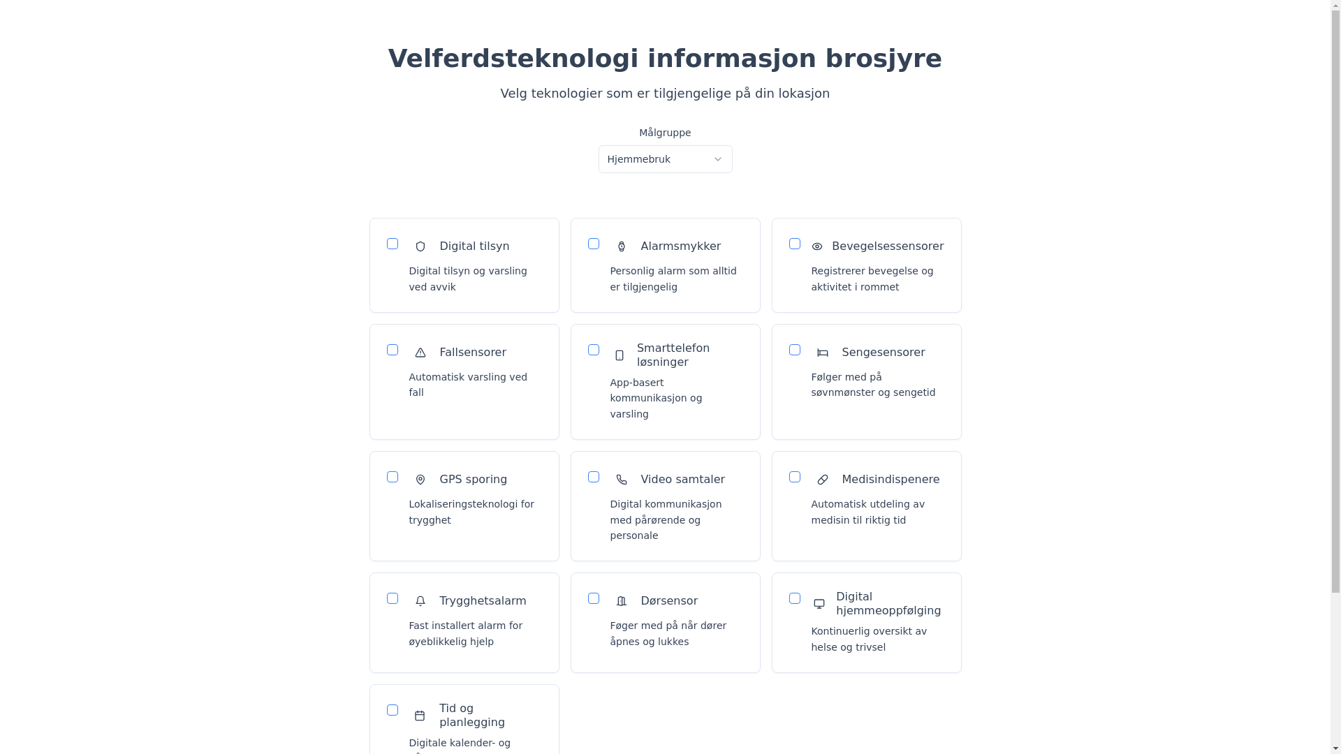website screenshot of https://velferds-brosjyre-maker.pages.dev/