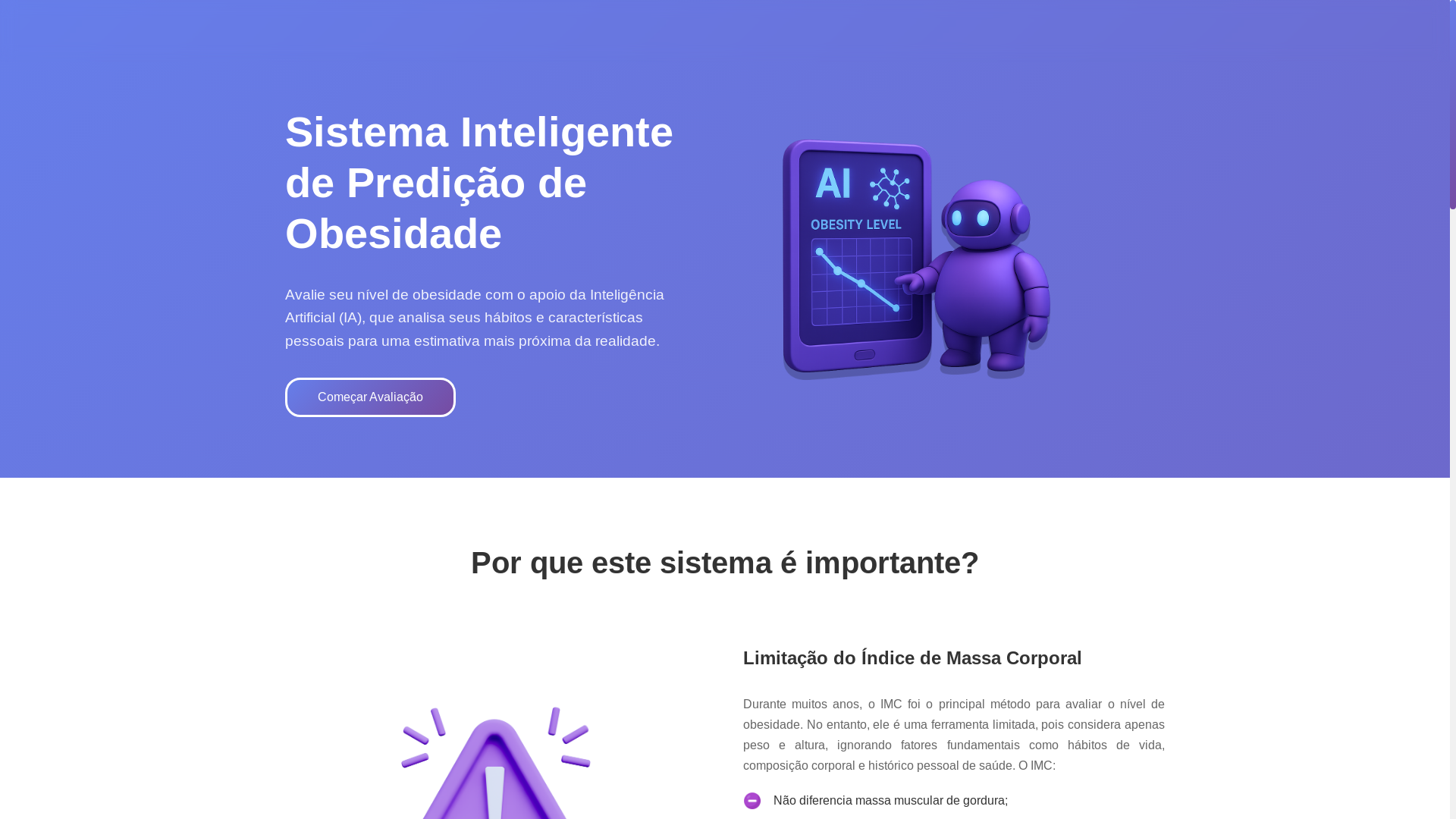 website screenshot of https://obesitypredictai.online/