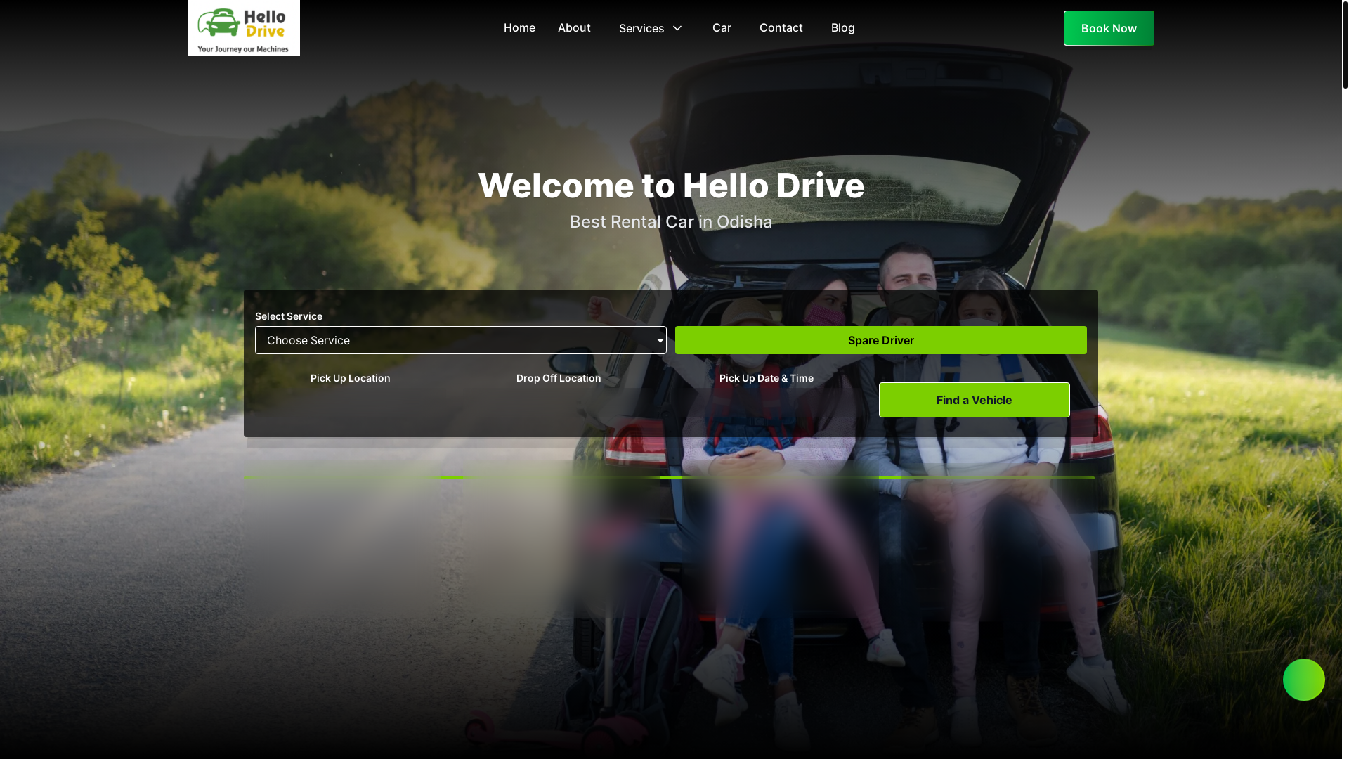 website screenshot of https://hellodrive.co.in/