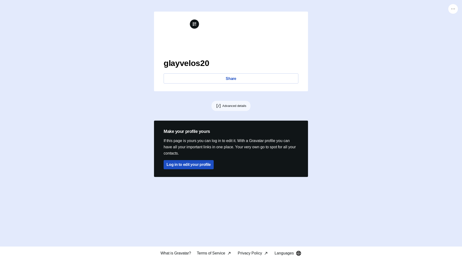 website screenshot of https://glayvelos.link/