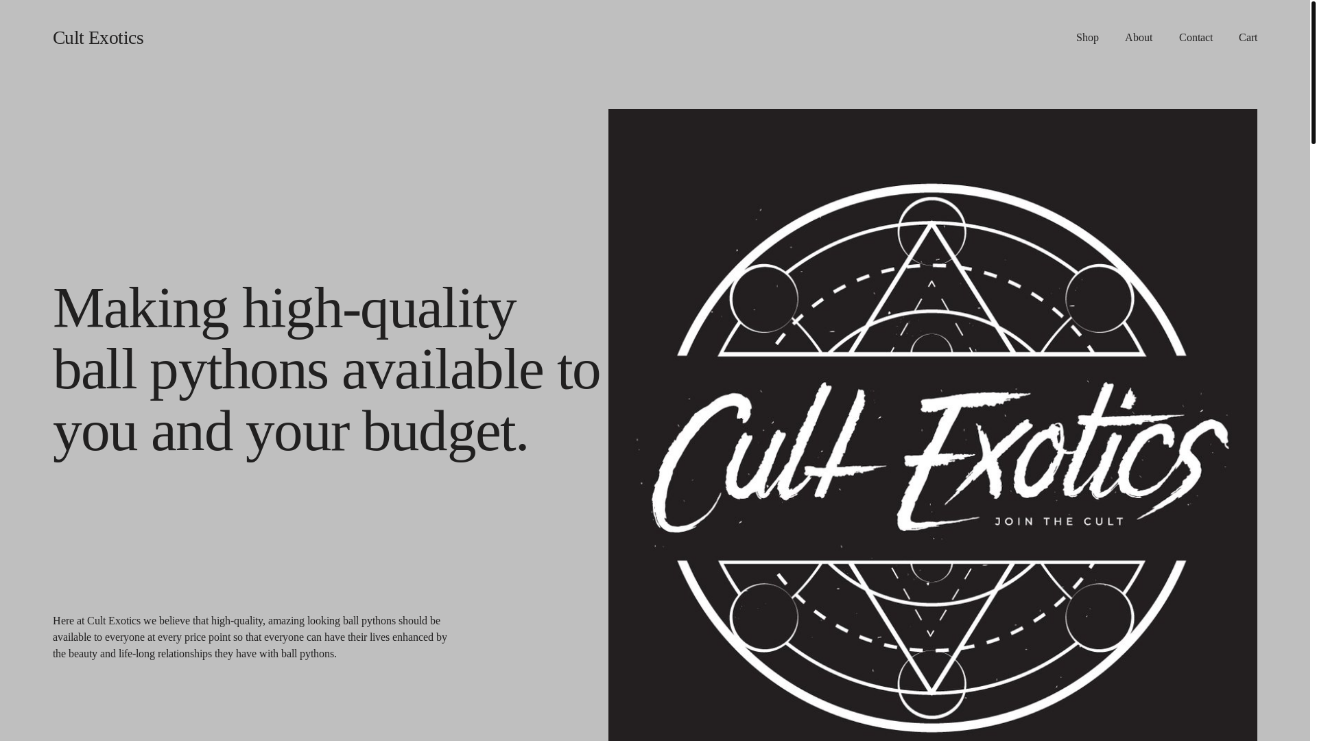 website screenshot of https://cultexotics.ca/