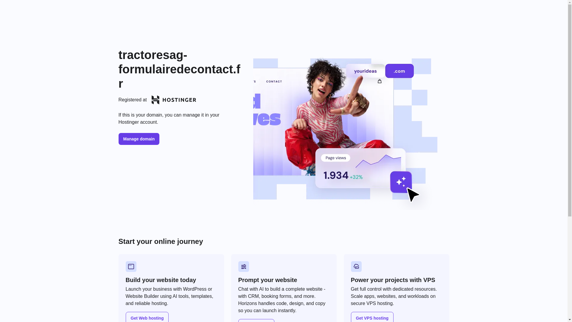 website screenshot of https://tractoresag-formulairedecontact.fr/