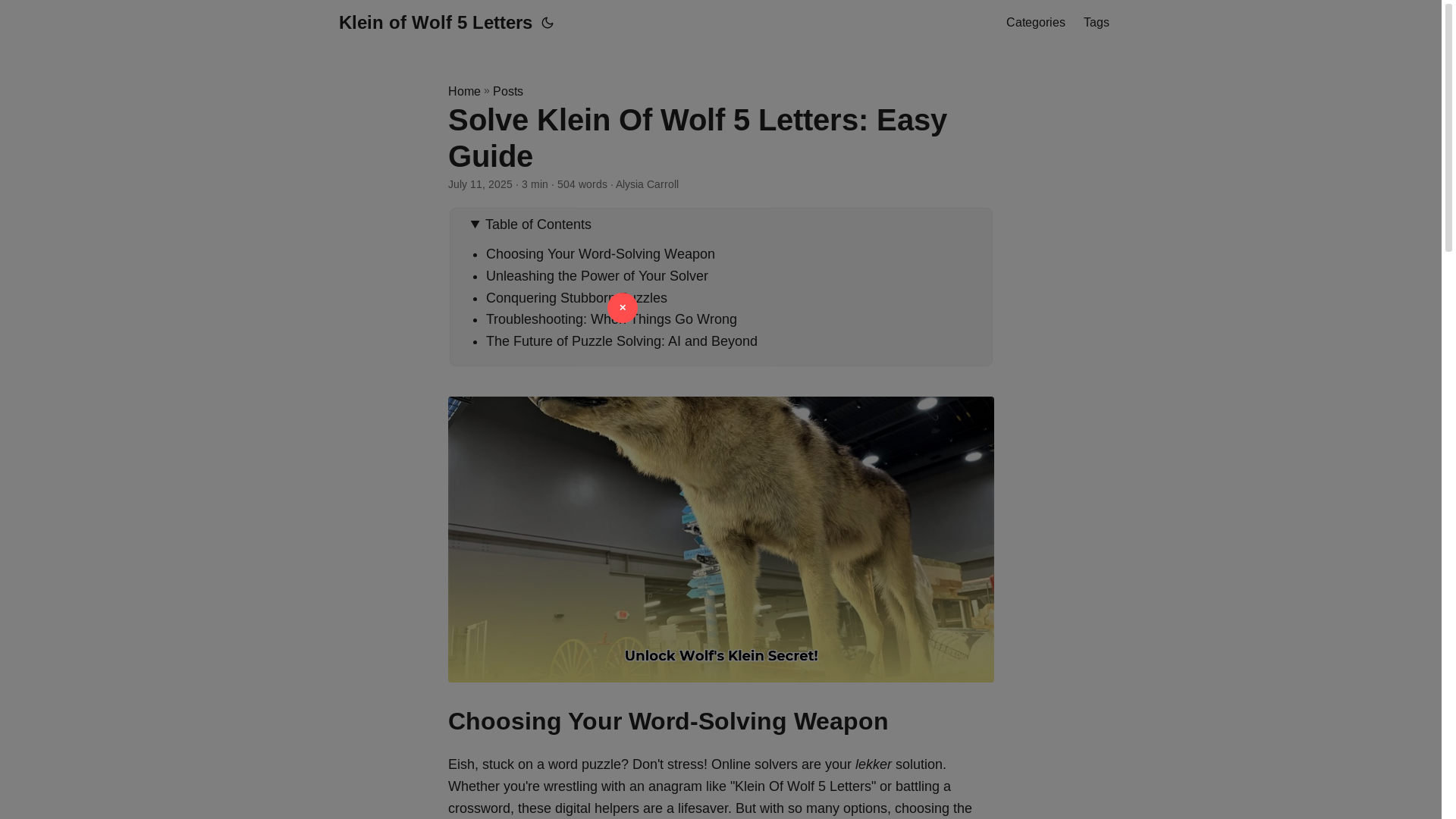website screenshot of https://klein-of-wolf-5-letters.pages.dev/