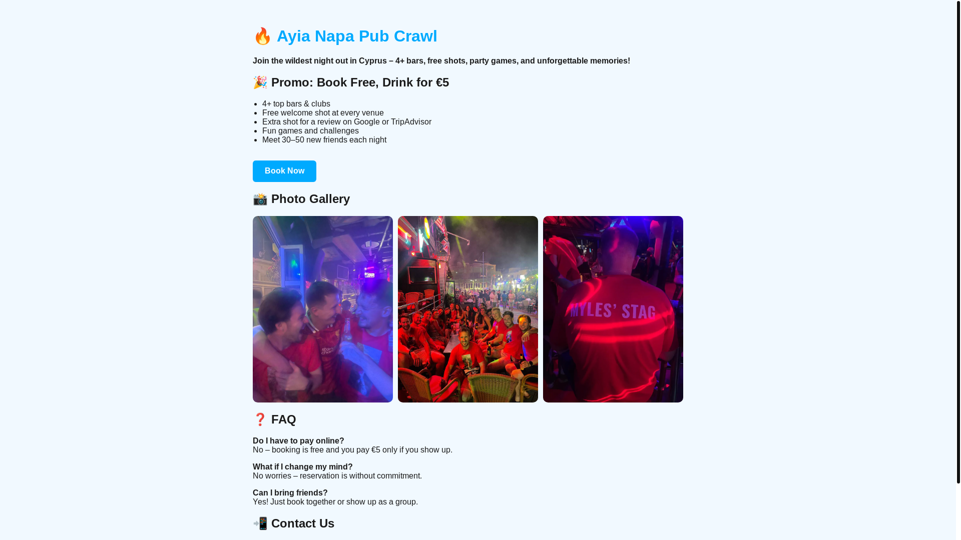 website screenshot of https://ayianapacrawl.pages.dev/