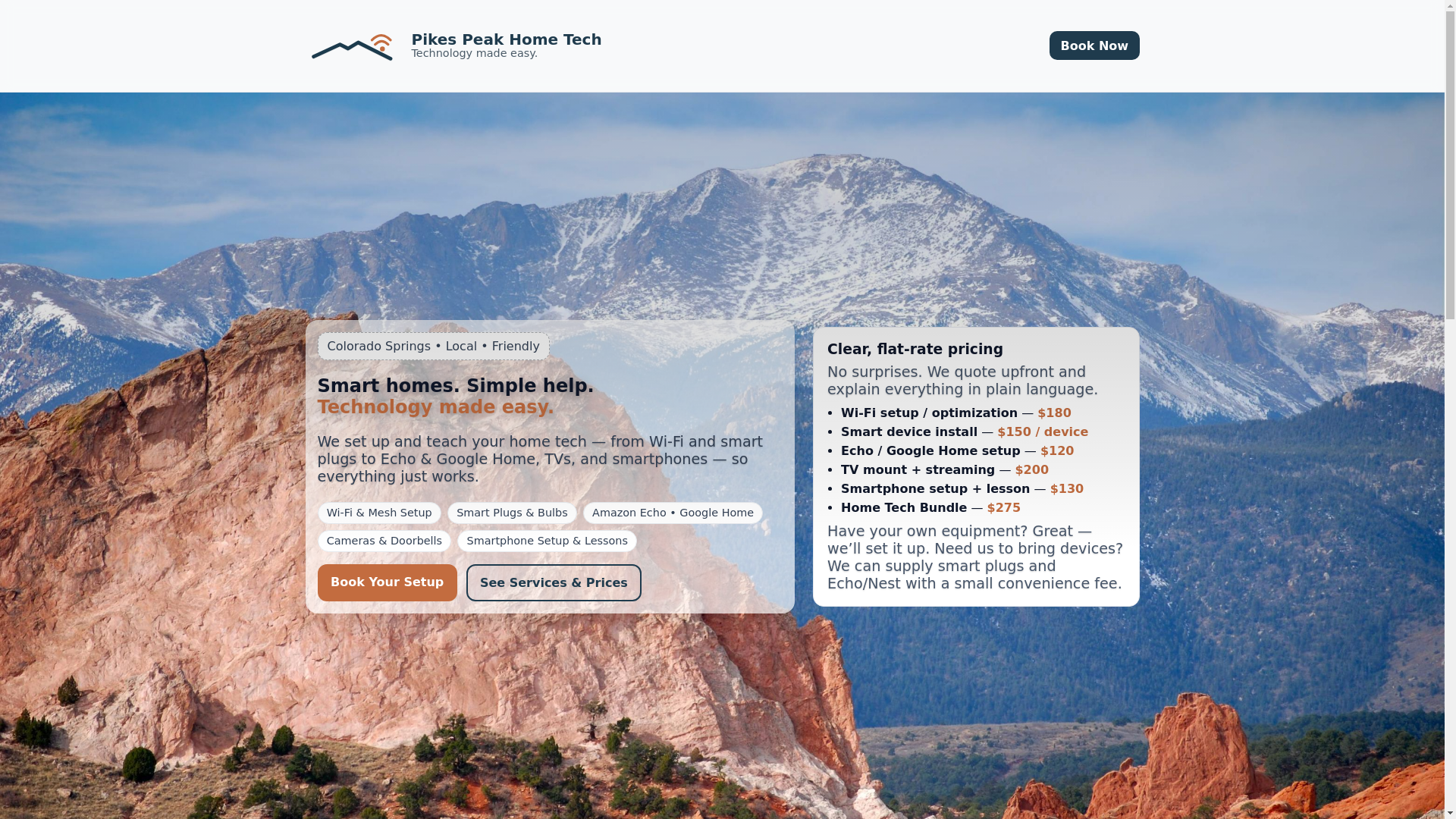website screenshot of https://pikespeakhometech.pages.dev/