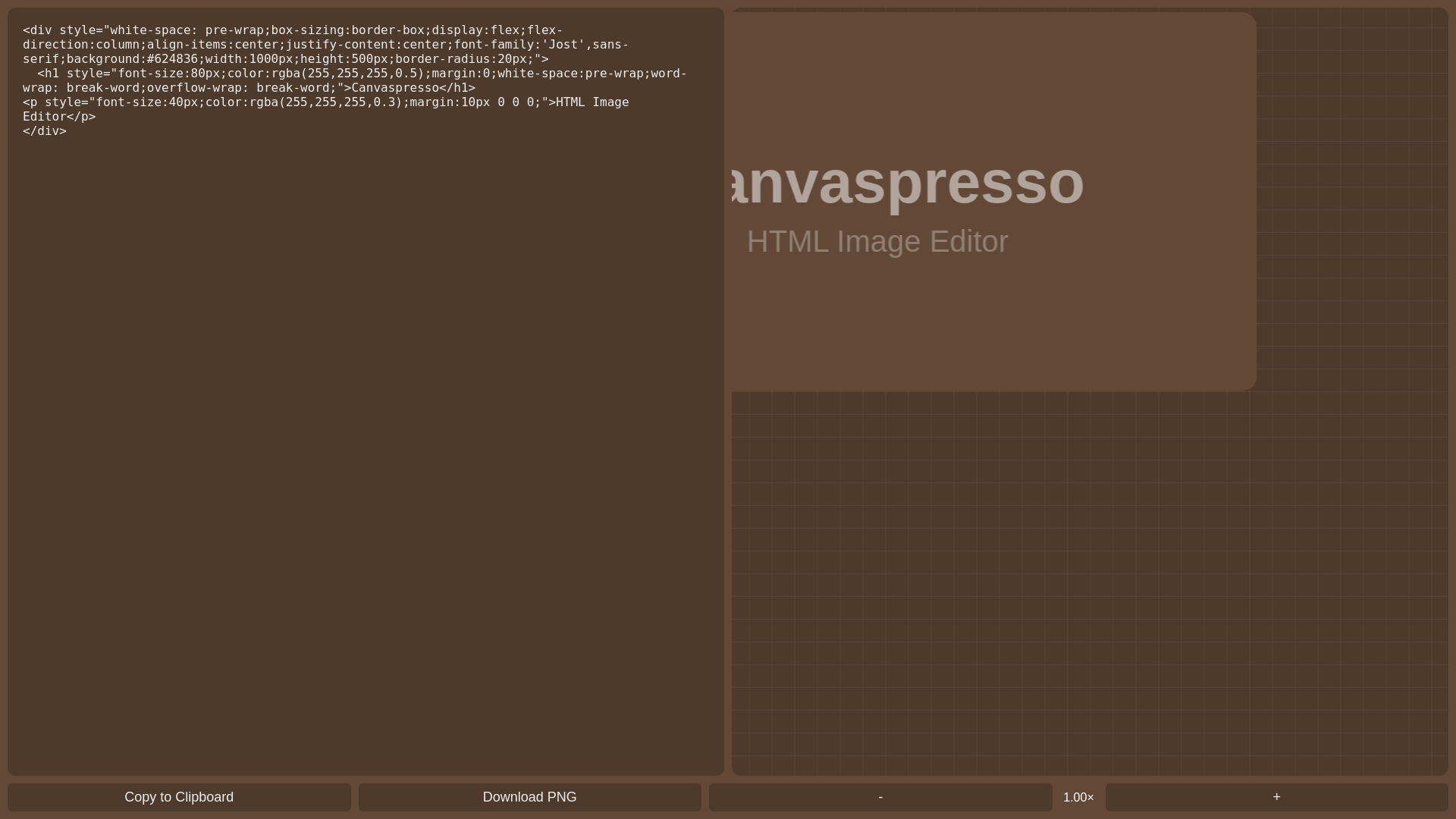 website screenshot of https://canvaspresso.com/