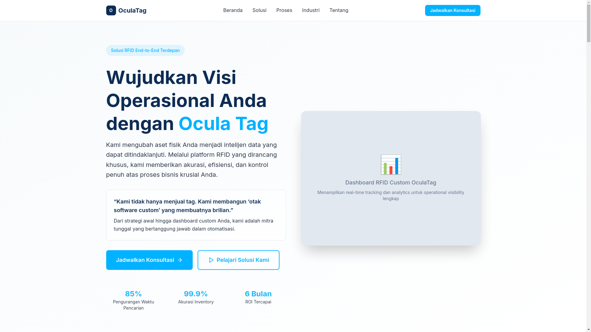 website screenshot of https://oculatag.com/